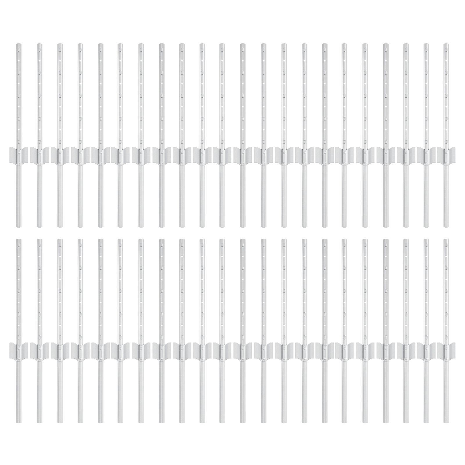vidaXL Stâlpi de Gard Manual 44 pcs Argintiu 80 cm Oțel vidaXL Stâlpi de Gard Manual 44 pcs Argintiu 80 cm Oțel