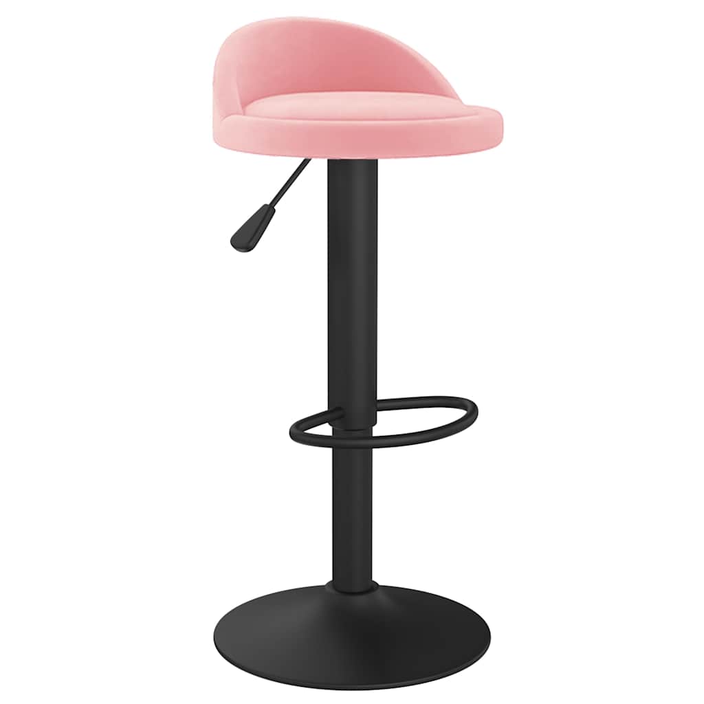 vidaXL Scaun de bar, roz, catifea vidaXL Scaun de bar, roz, catifea