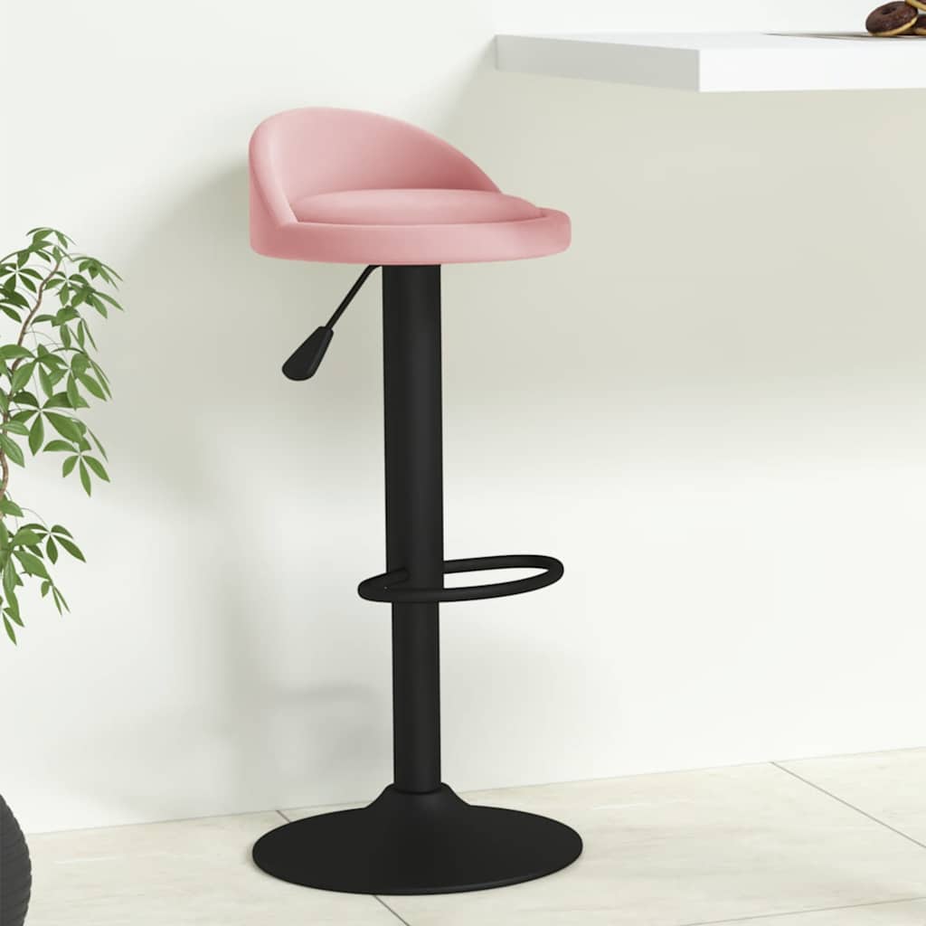 vidaXL Scaun de bar, roz, catifea vidaXL Scaun de bar, roz, catifea