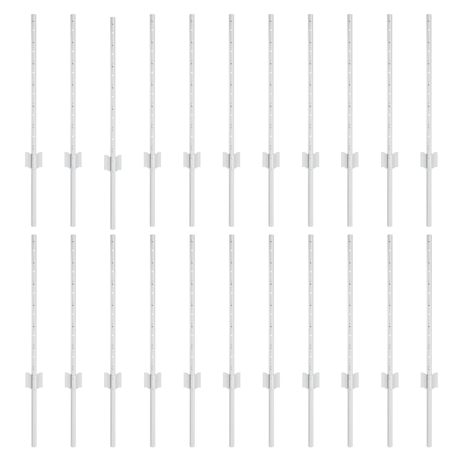 vidaXL Stâlpi de Gard Manual 22 pcs Argintiu 100 cm Oțel vidaXL Stâlpi de Gard Manual 22 pcs Argintiu 100 cm Oțel