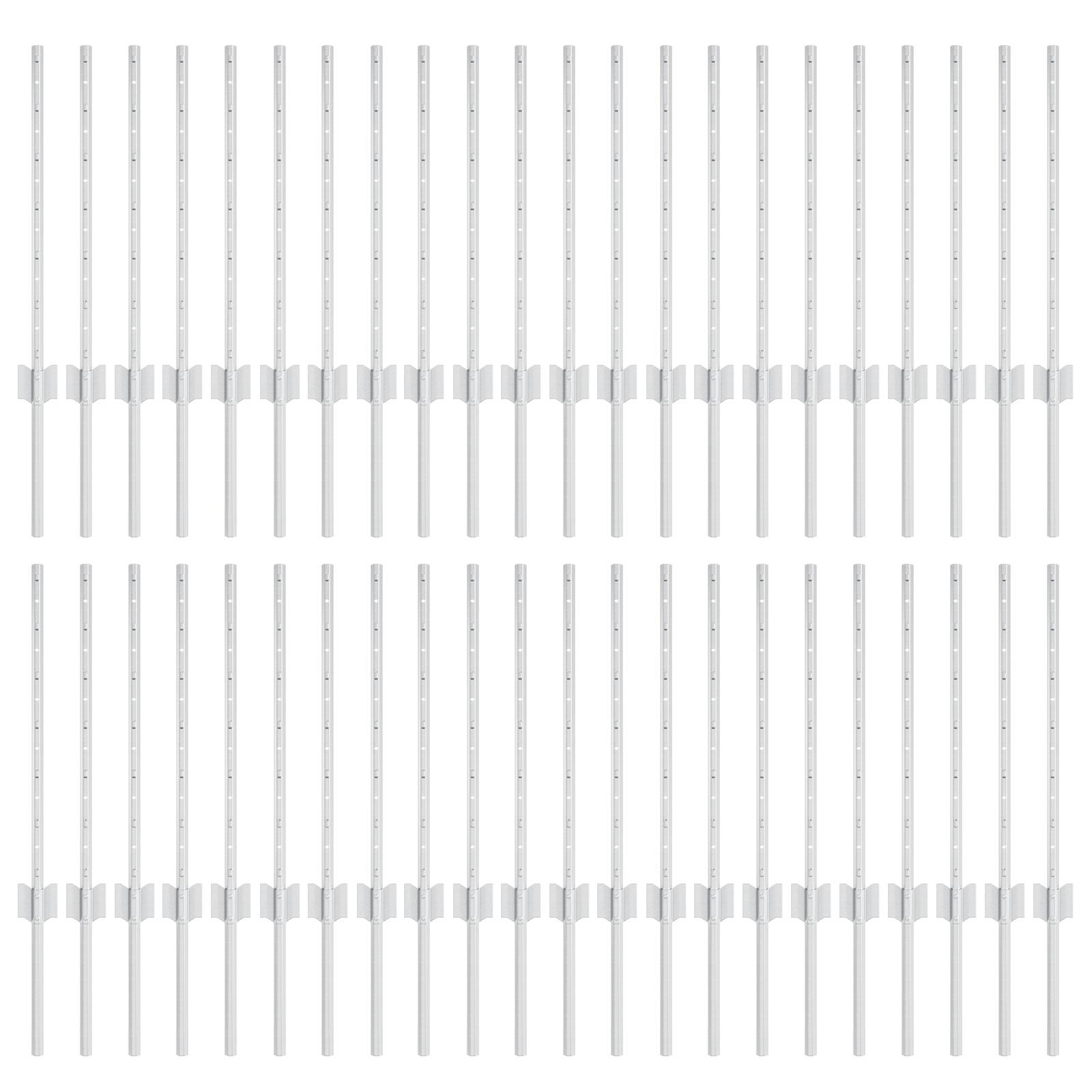 vidaXL Stâlpi de Gard Manual 44 pcs Argintiu 100 cm Oțel vidaXL Stâlpi de Gard Manual 44 pcs Argintiu 100 cm Oțel