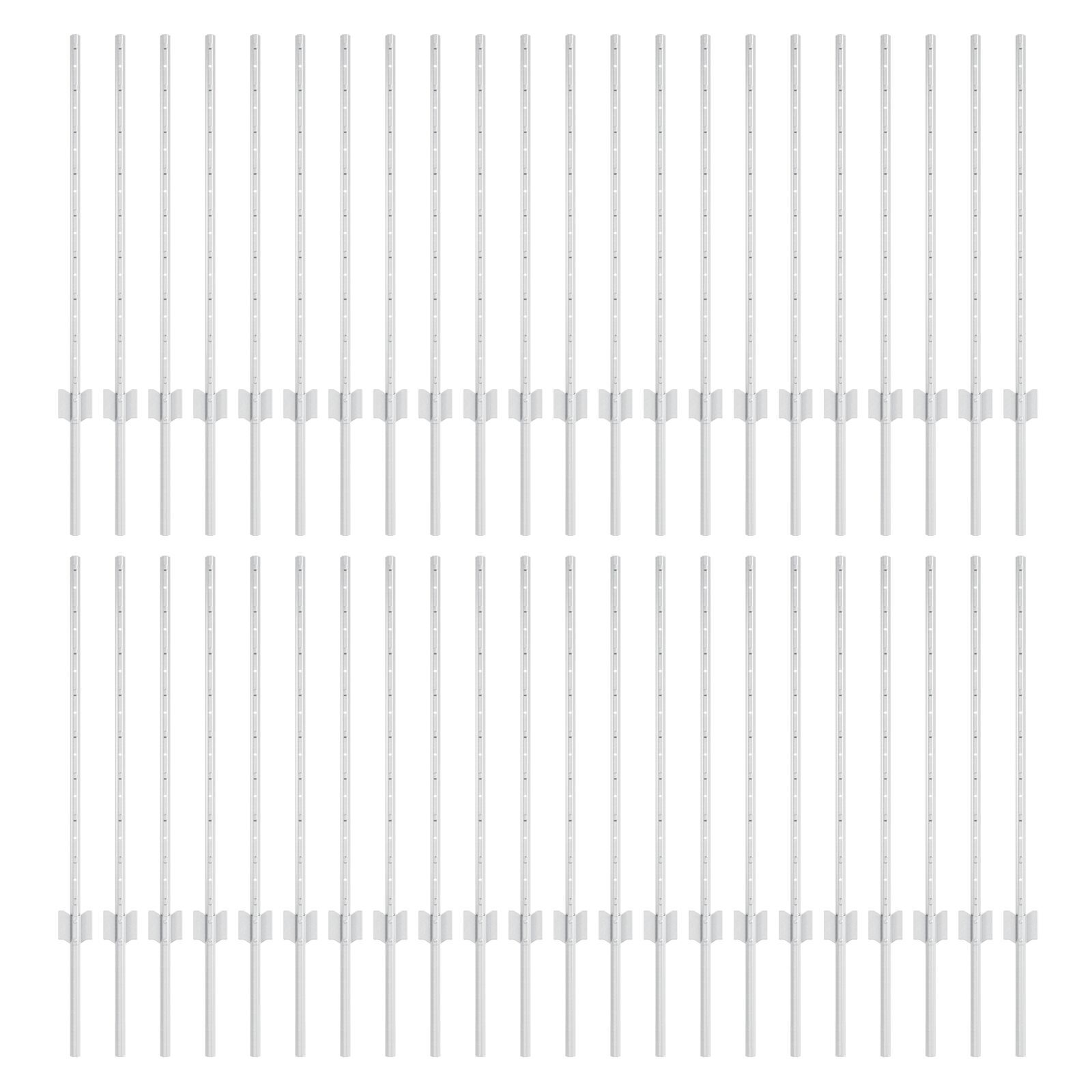 vidaXL Stâlpi verzi pentru gard 44 pcs Argintiu Oțel galvanizat vidaXL Stâlpi verzi pentru gard 44 pcs Argintiu Oțel galvanizat