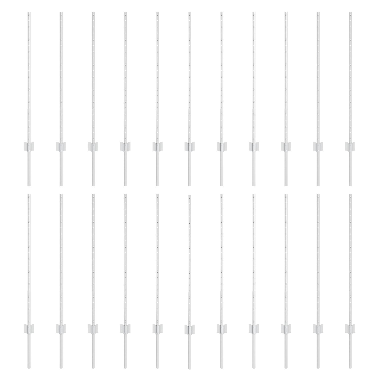 vidaXL Stâlpi de Gard 44 pcs Argintiu Standard Oțel galvanizat