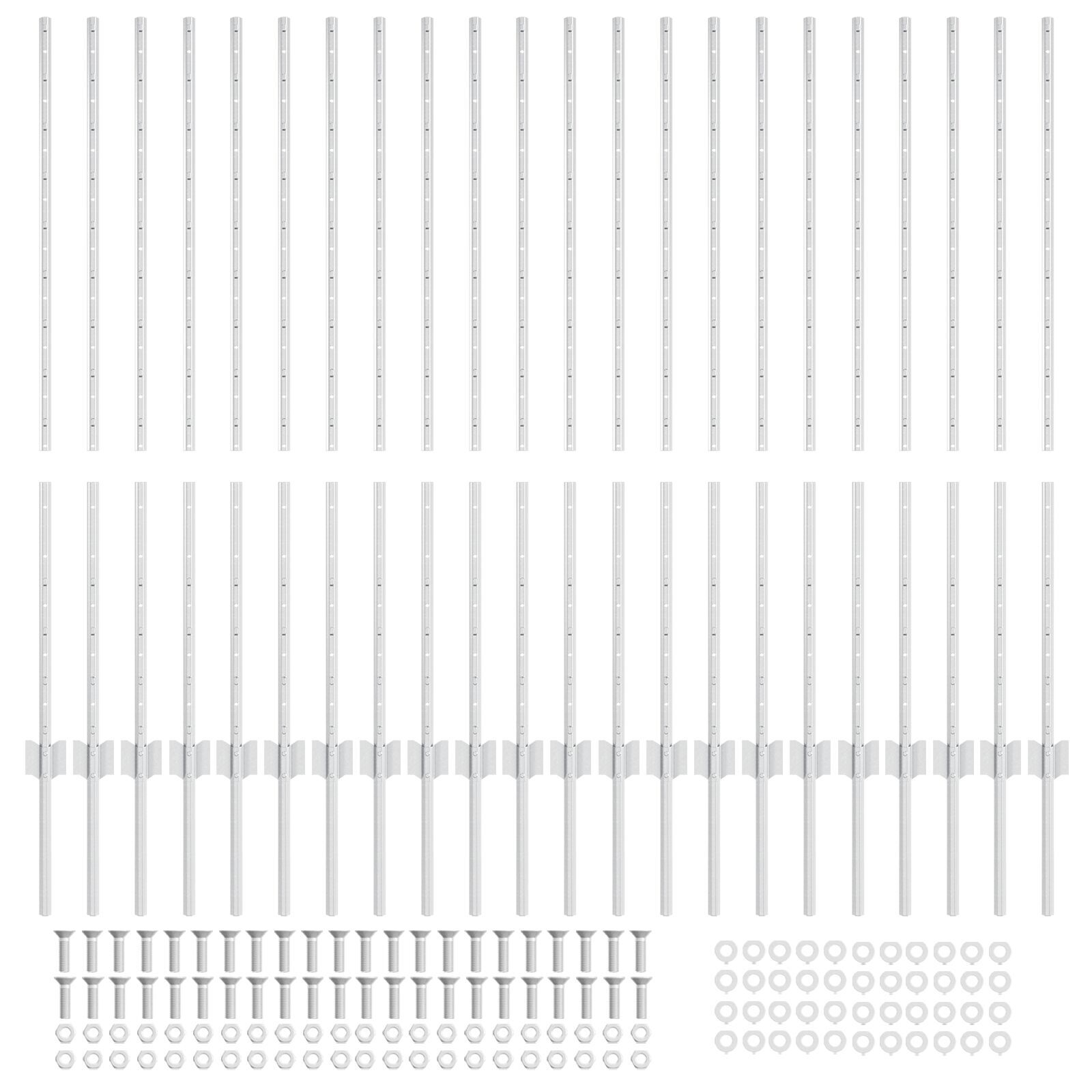 vidaXL Stâlpi de Gard Manual 44 pcs Argintiu 160 cm Oțel vidaXL Stâlpi de Gard Manual 44 pcs Argintiu 160 cm Oțel