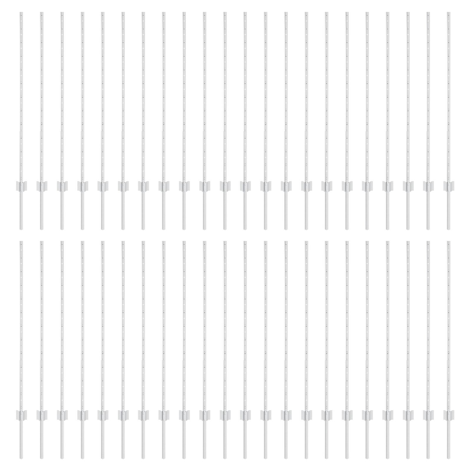 vidaXL Stâlpi de gard argintii 44 pcs Argintiu 100 x 1.2 cm.