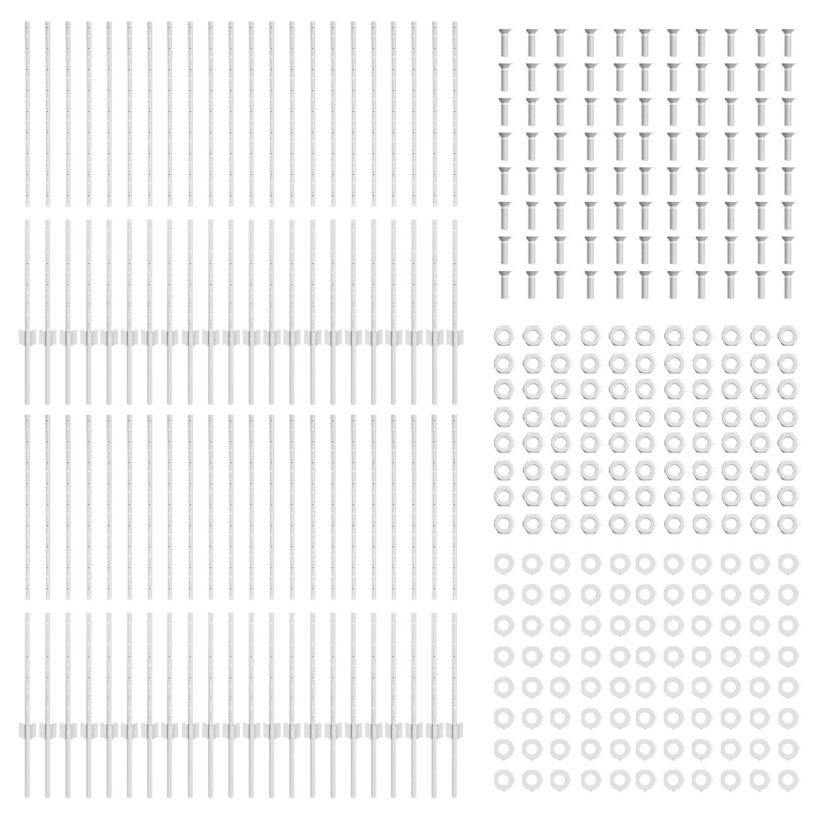 vidaXL Stâlpi de gard argintii 44 pcs Argintiu 100 x 1.2 cm.