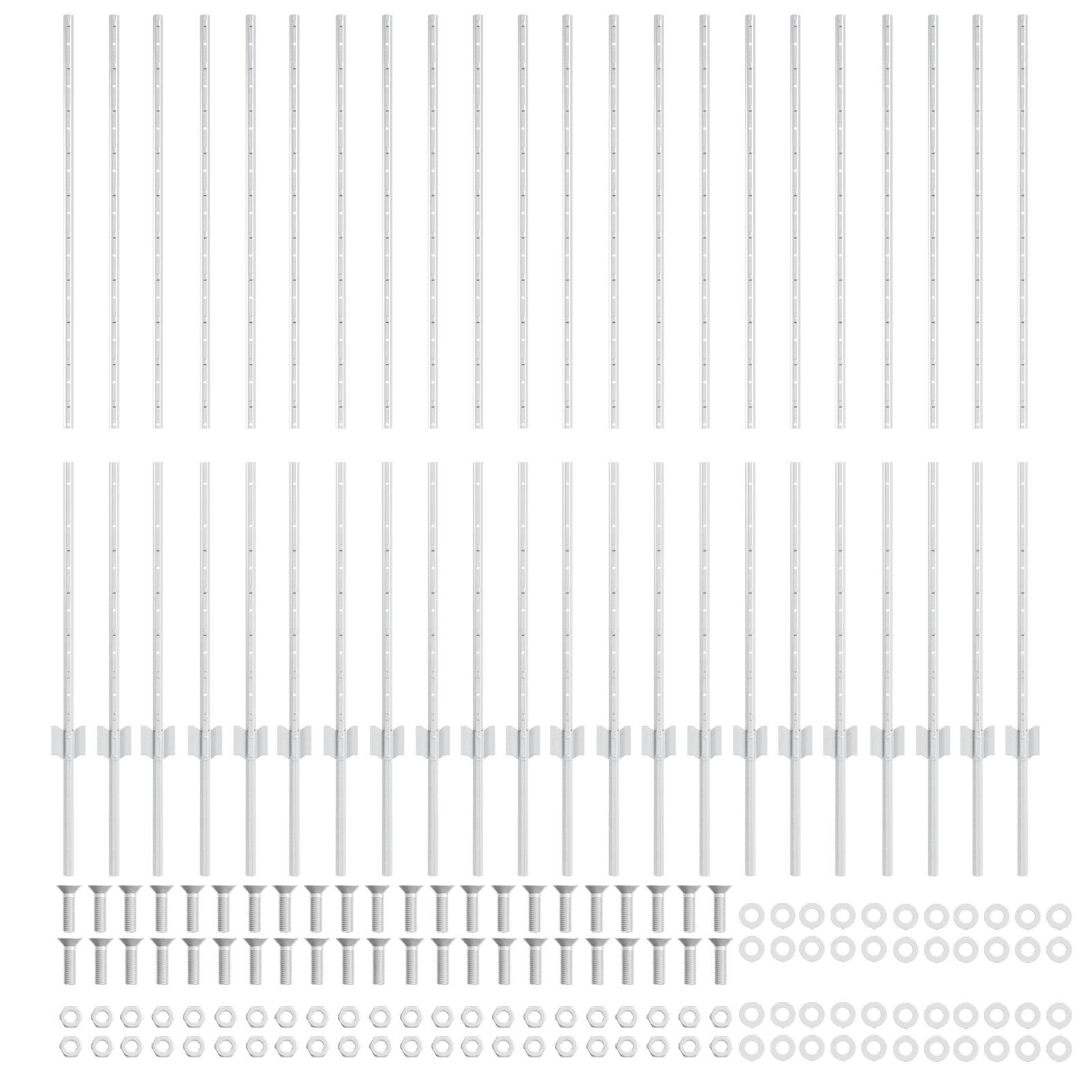 vidaXL Stâlpi de Gard Manual 44 pcs Argintiu 180 cm Oțel vidaXL Stâlpi de Gard Manual 44 pcs Argintiu 180 cm Oțel