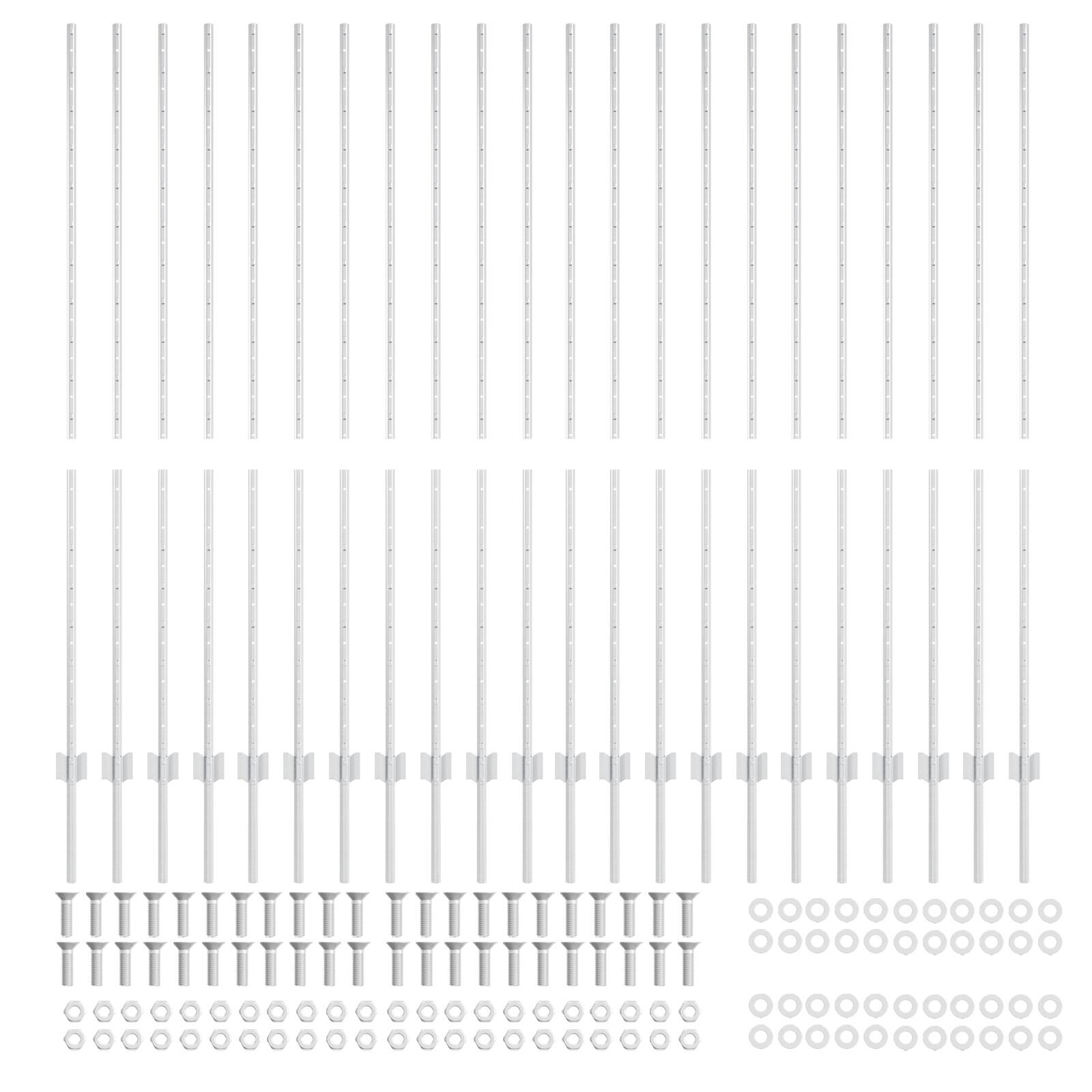 vidaXL Stâlpi de Gard Manual 44 pcs Argintiu 200 cm Oțel vidaXL Stâlpi de Gard Manual 44 pcs Argintiu 200 cm Oțel