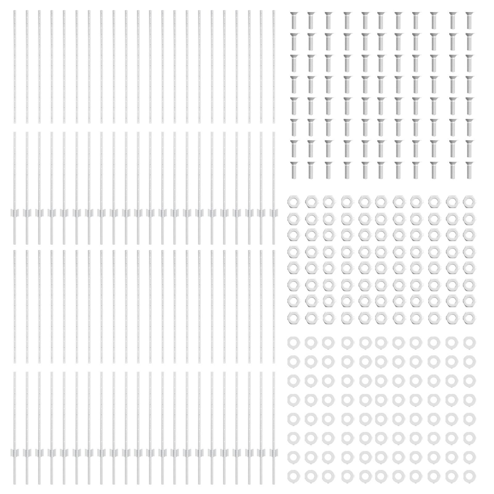 vidaXL Stâlpi de gard argintii 44 pcs Argintiu 100cm x 1.5m. vidaXL Stâlpi de gard argintii 44 pcs Argintiu 100cm x 1.5m.