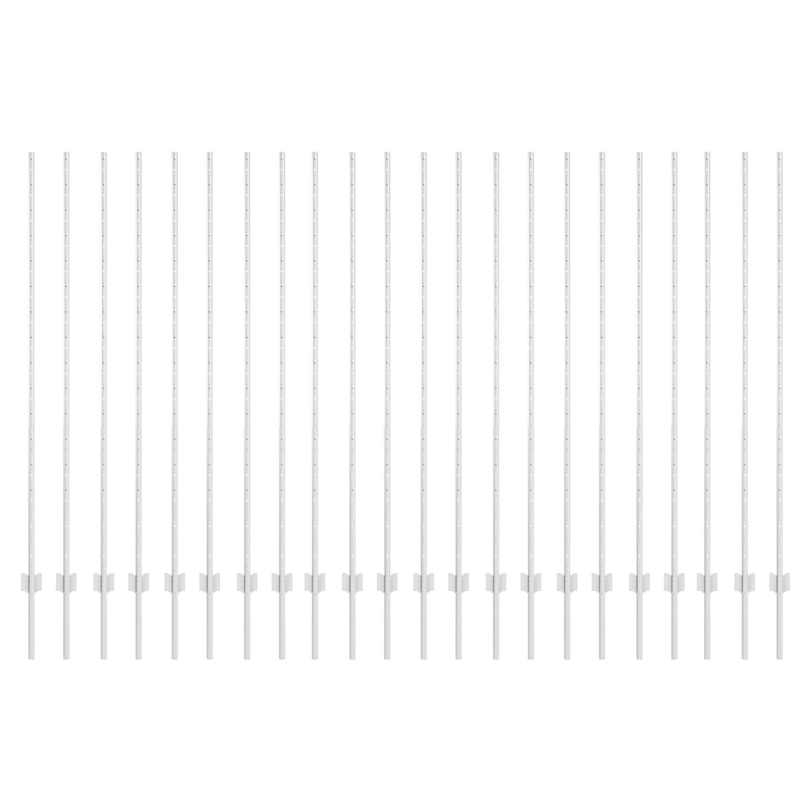 vidaXL Stâlpi de gard argintii 44 pcs Argintiu Oțel Galvanizat