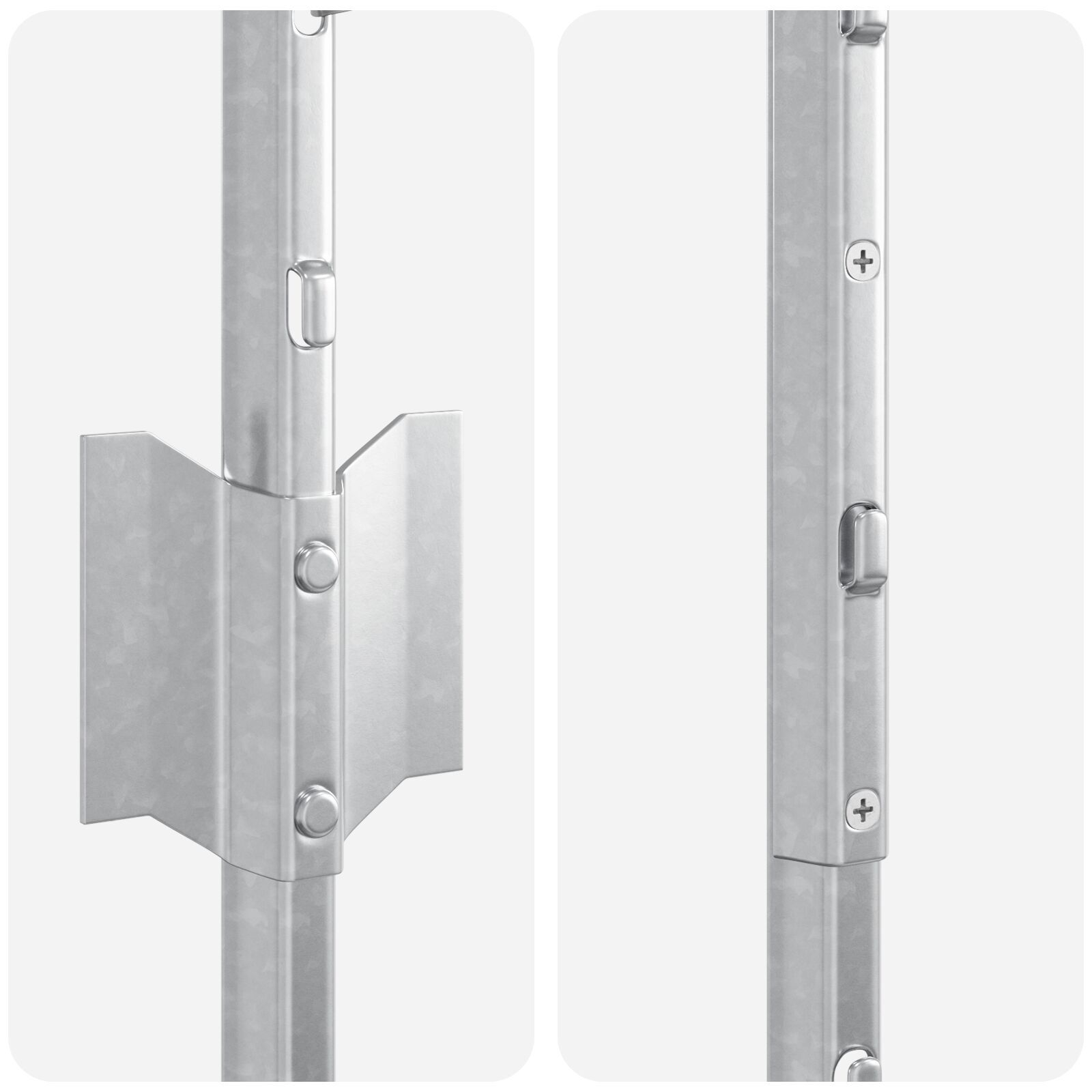 vidaXL Stâlpi de gard argintii 44 pcs Argintiu Oțel Galvanizat