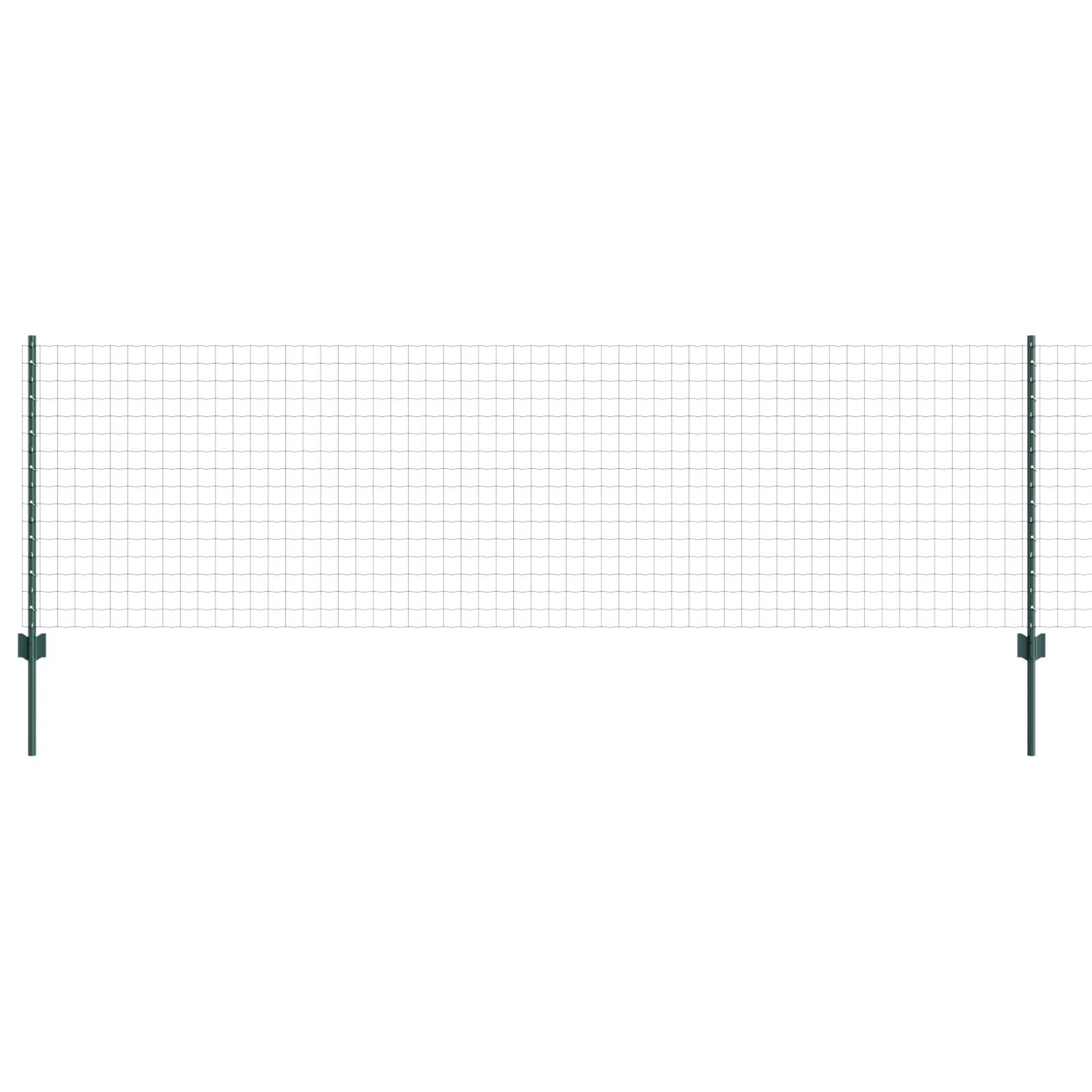 vidaXL Gard euro cu 5 stâlpi U Verde 0.8x10 m Oțel