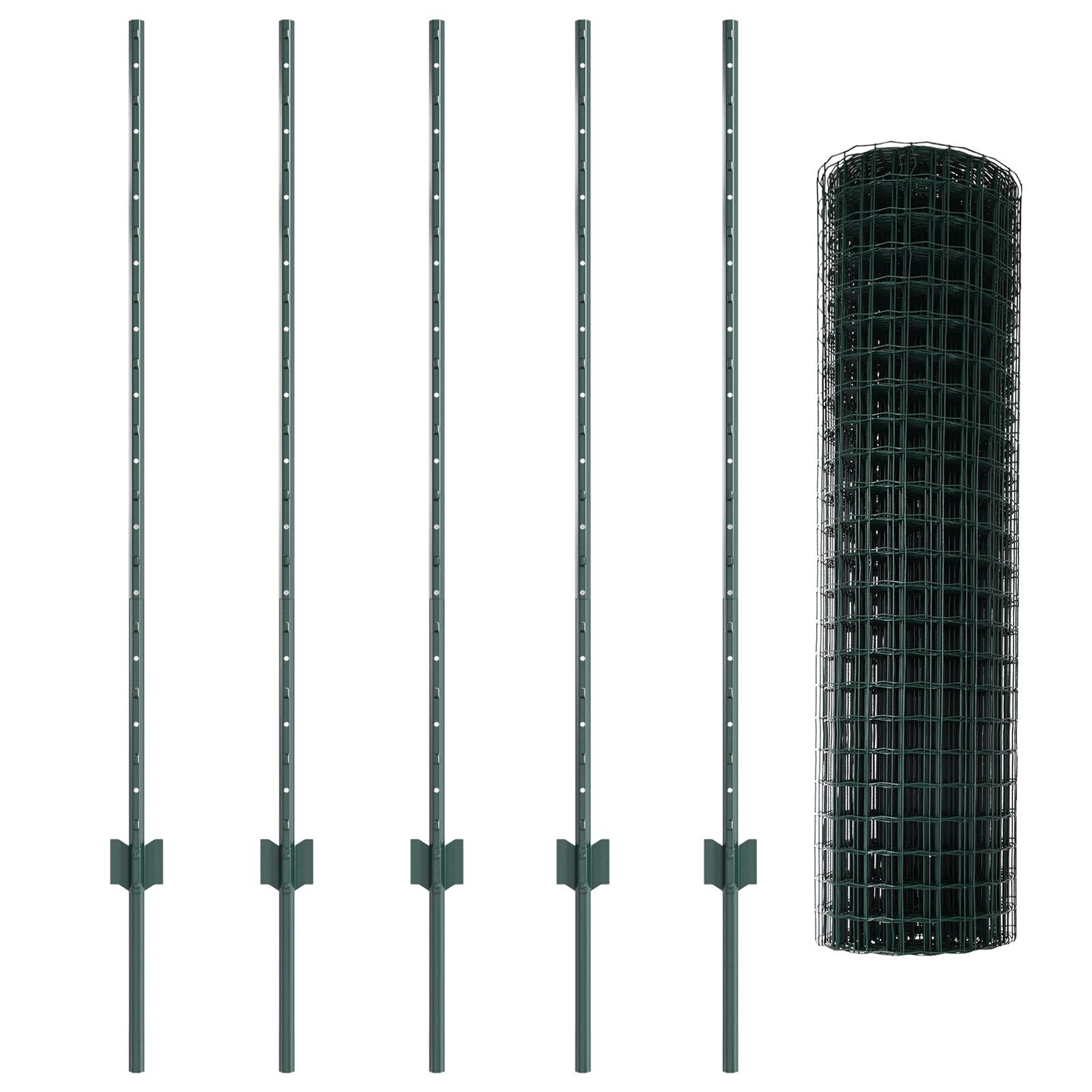 vidaXL Gard cu Stâlp Verde 1,2 x 10 m Oțel și PVC