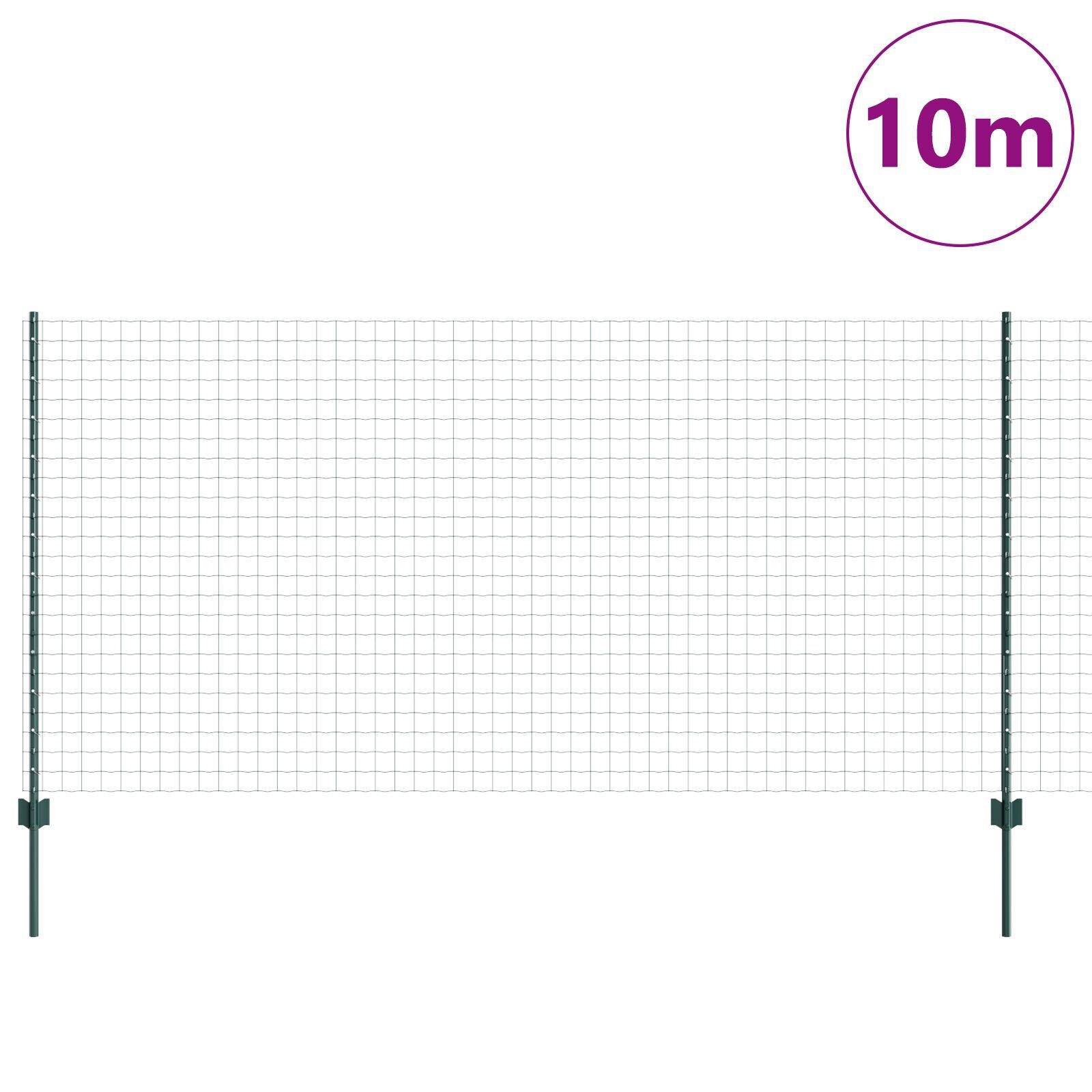 vidaXL Gard cu Stâlp Verde 1,2 x 10 m Oțel și PVC