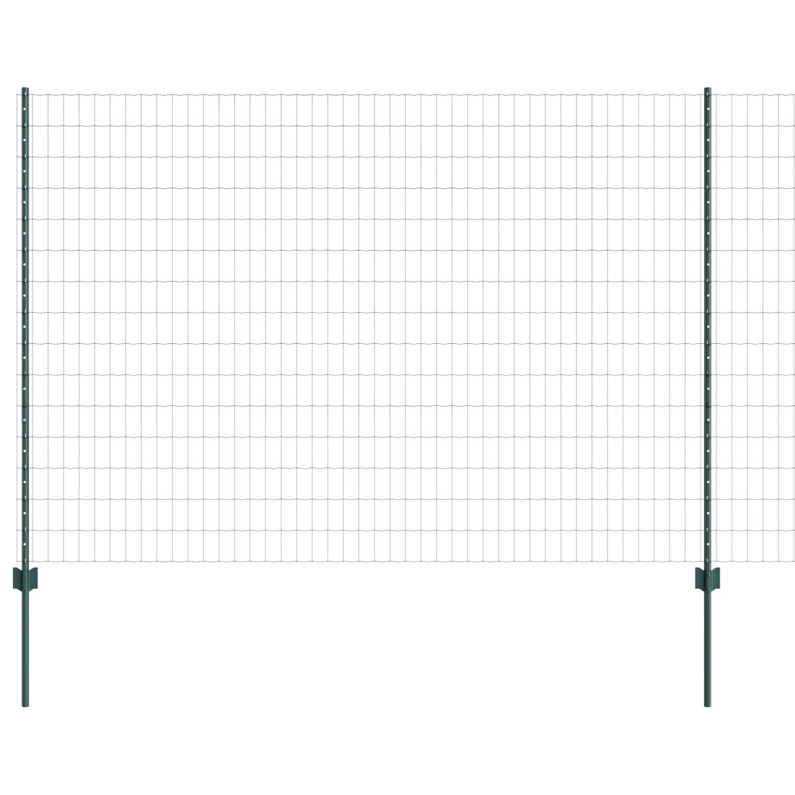 vidaXL Gard Euro cu 5 posturi U Verde 1.6x10 m Oțel