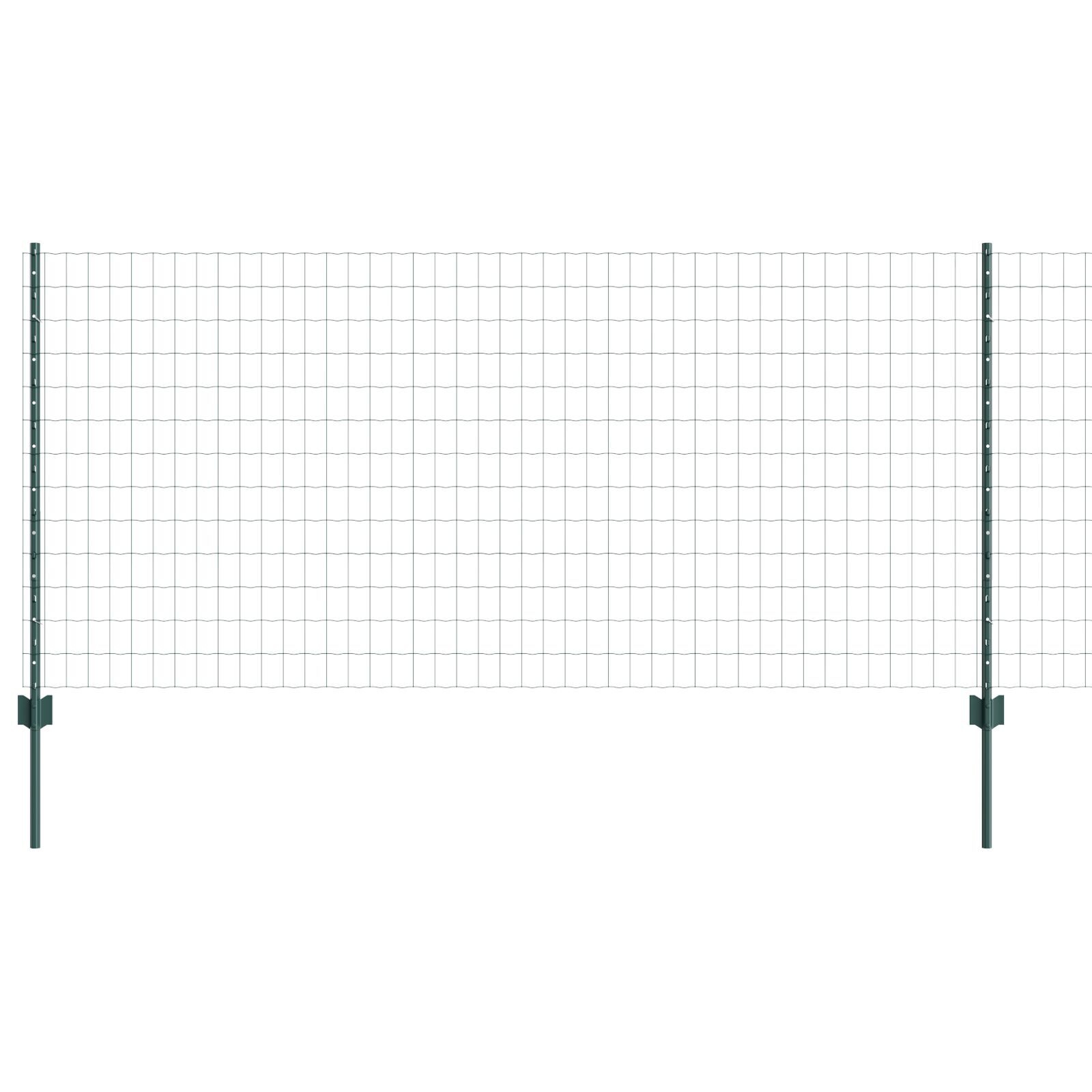 vidaXL Îngrădire cu stâlpi Verde 1 x 10 m Oțel