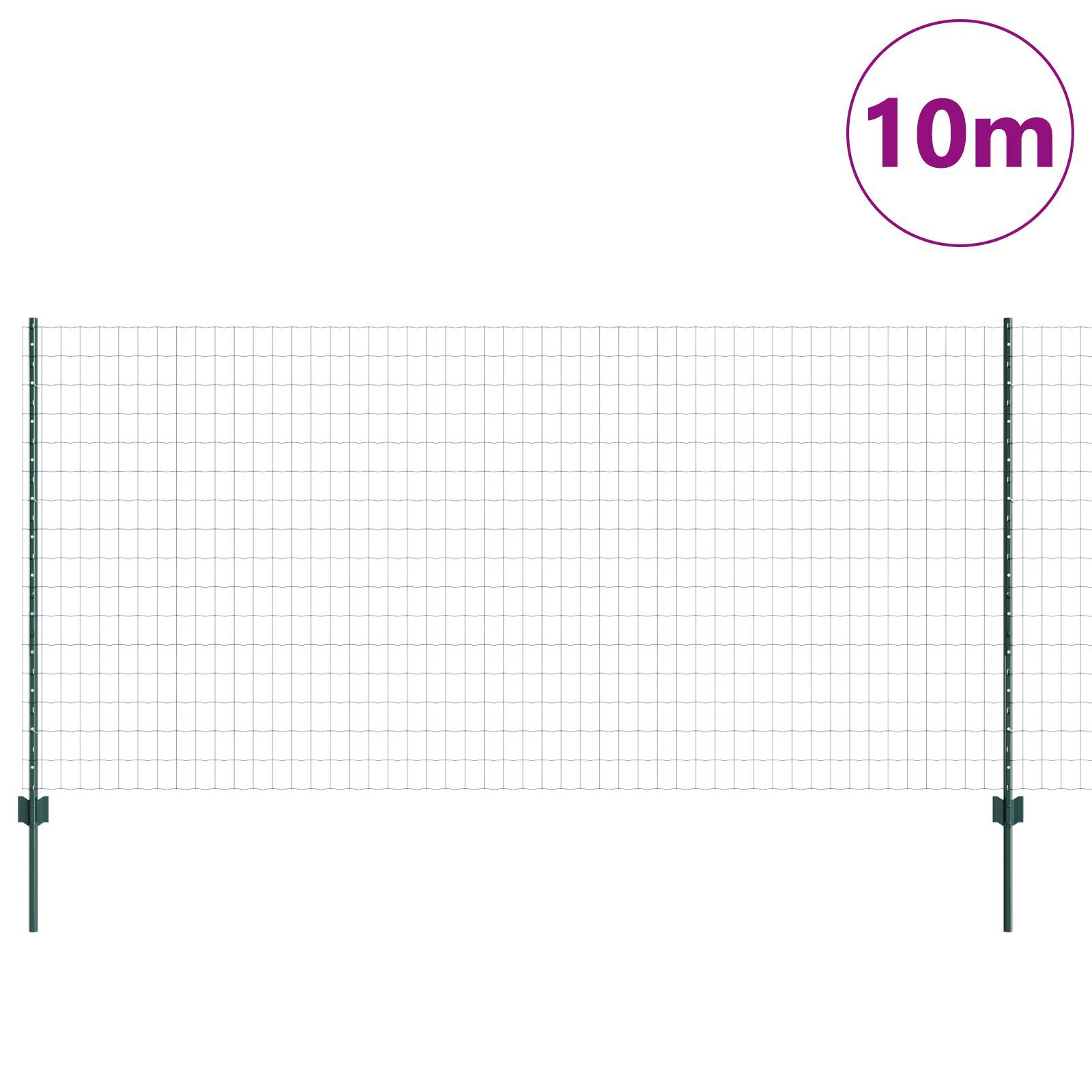 vidaXL Gard cu Stâlp Verde 1,2 x 10 m Oțel și PVC