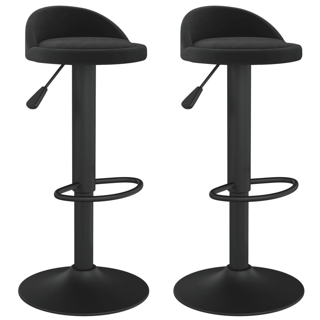 vidaXL Scaune de bar, 2 buc., negru, catifea vidaXL Scaune de bar, 2 buc., negru, catifea