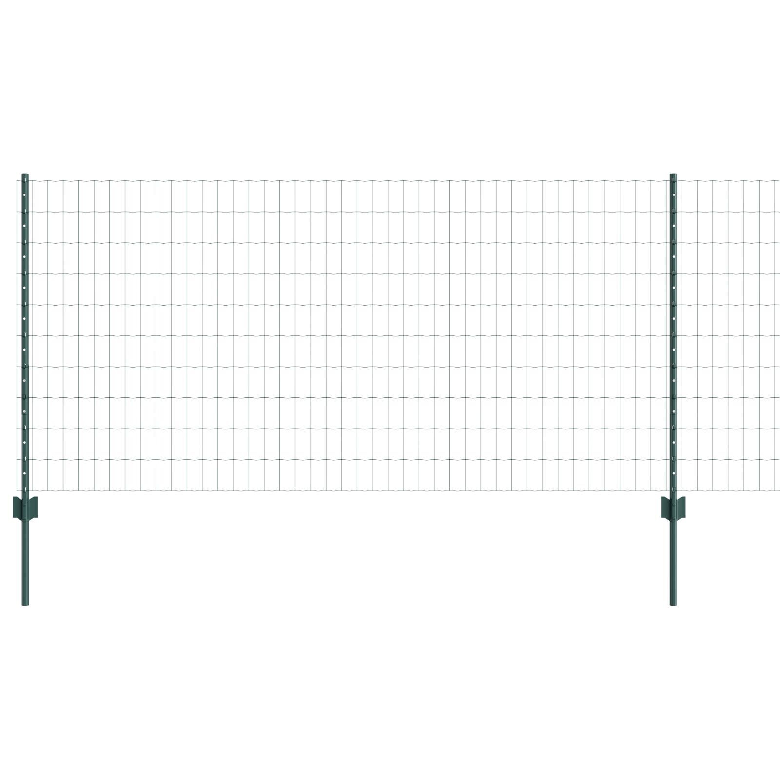 vidaXL Îngrădire cu stâlpi Verde 1 x 10 m Oțel