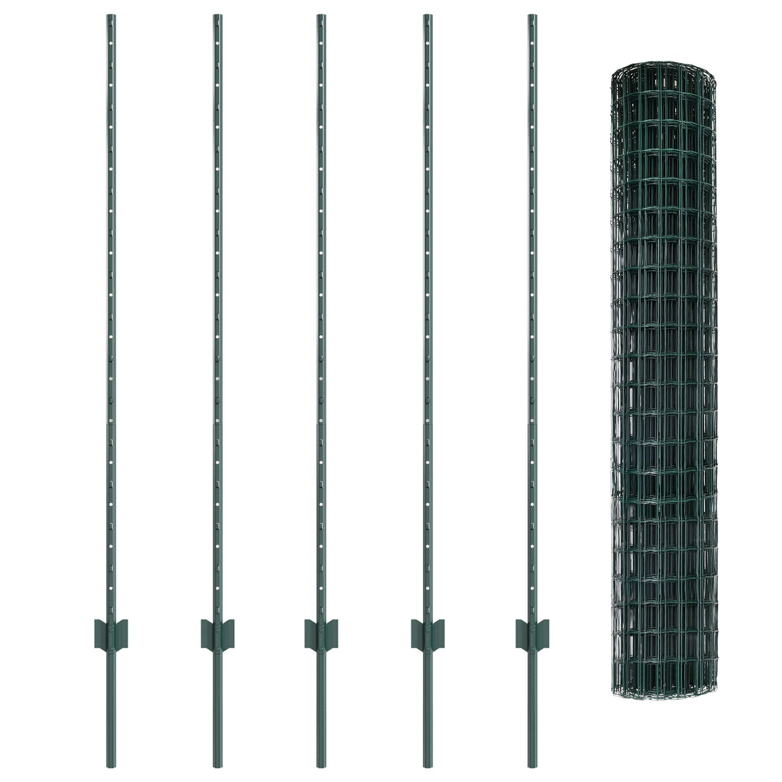 vidaXL Gard cu Stâlp Verde 1,4 x 10 m Oțel și PVC