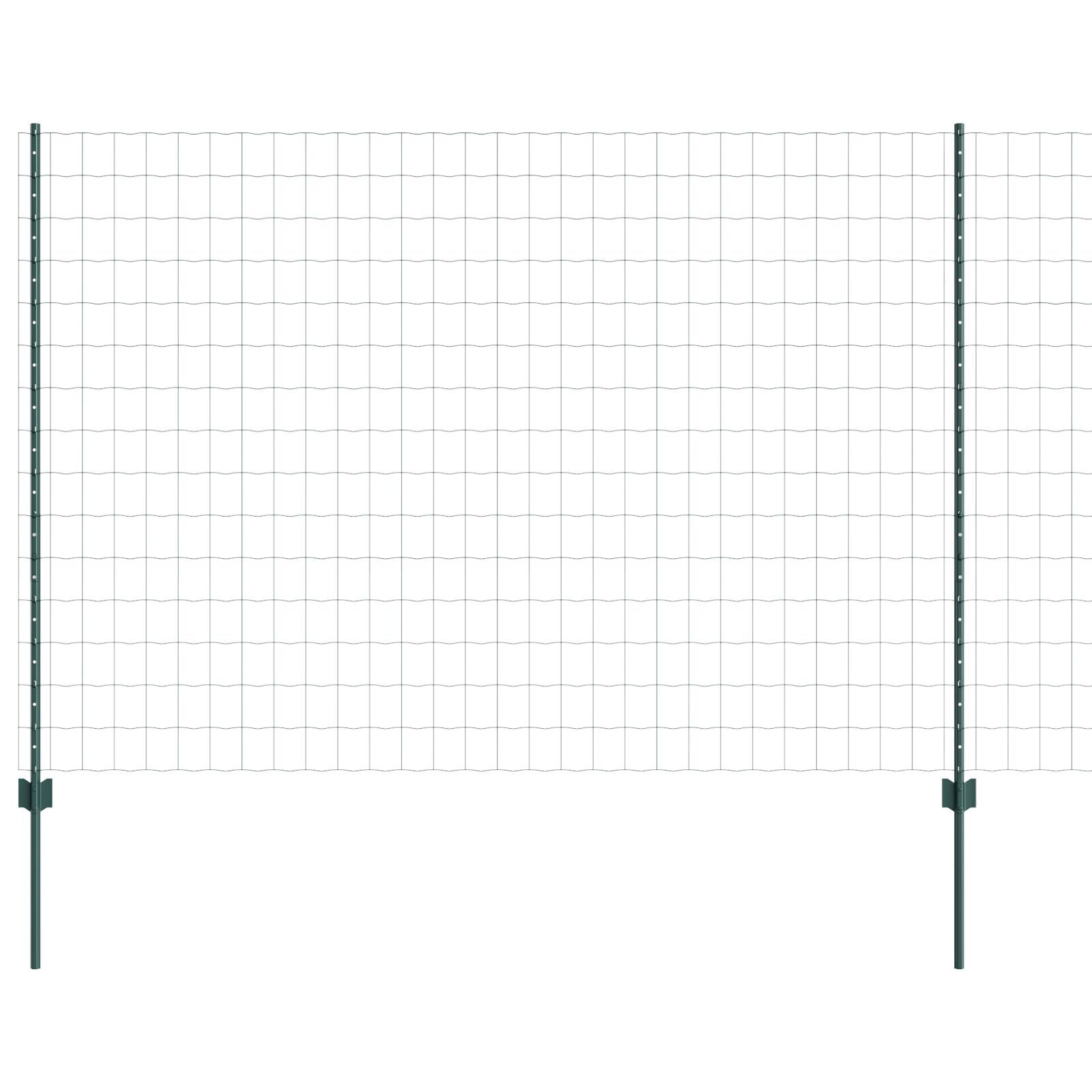 vidaXL Îngrădire cu stâlpi Verde 1.5 x 10 m Oțel