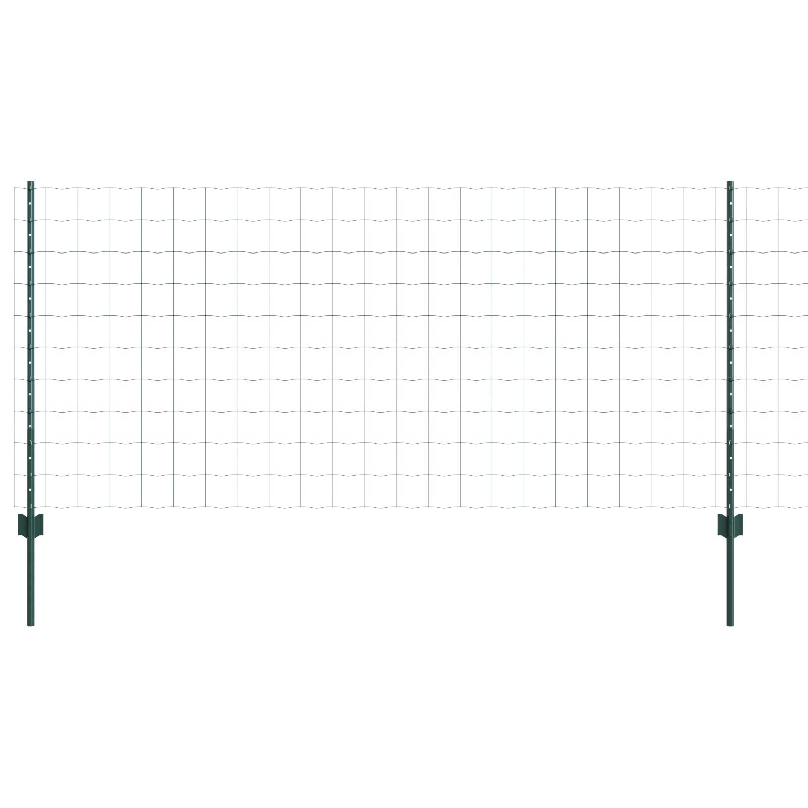 vidaXL Îngrădire cu stâlpi Verde 1 x 10 m Oțel