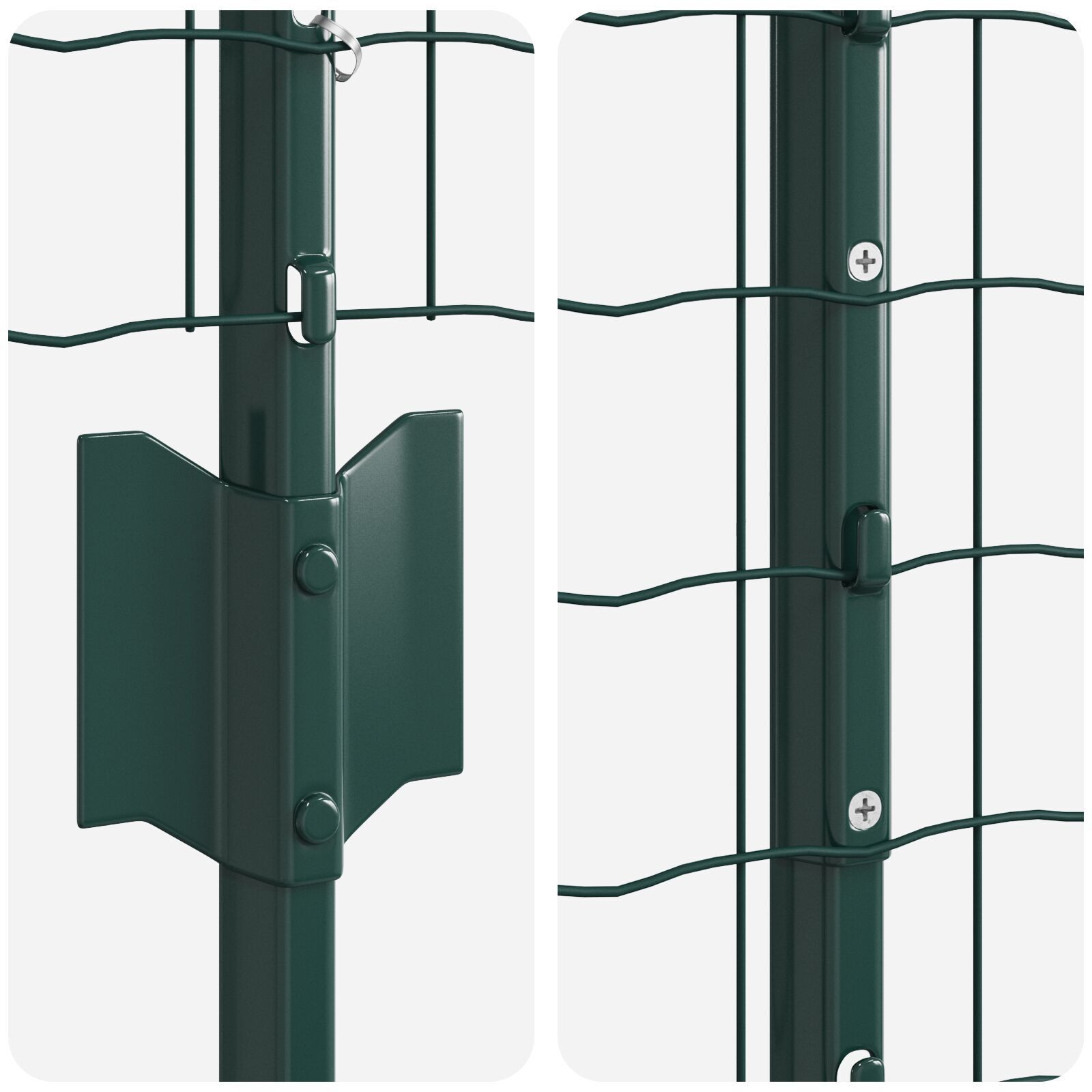 vidaXL Îngrădire cu stâlpi Verde 1 x 10 m Oțel