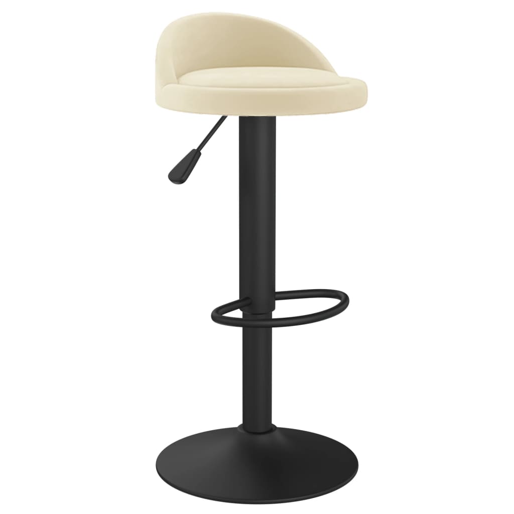 vidaXL Scaune de bar, 2 buc., crem, catifea vidaXL Scaune de bar, 2 buc., crem, catifea