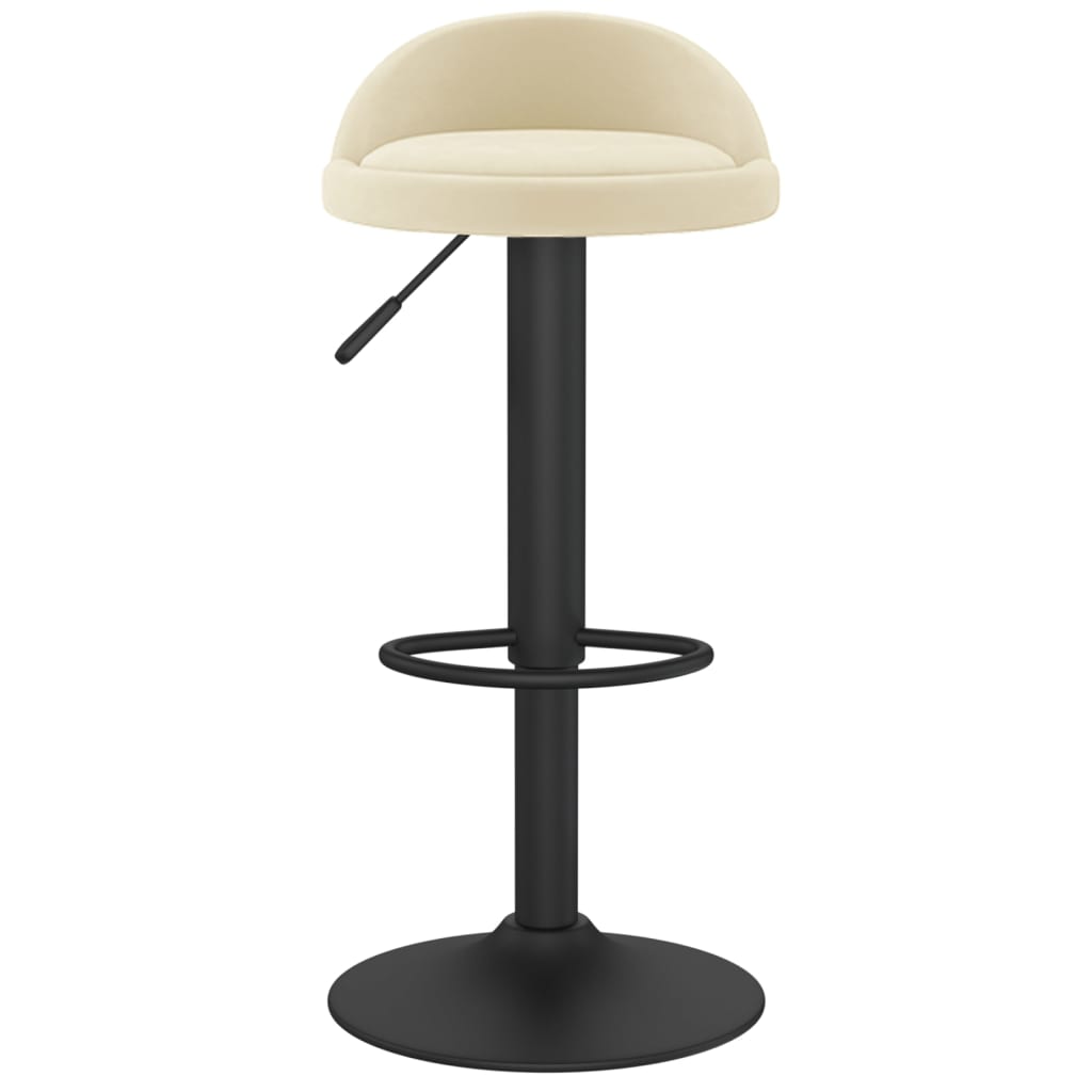 vidaXL Scaune de bar, 2 buc., crem, catifea vidaXL Scaune de bar, 2 buc., crem, catifea