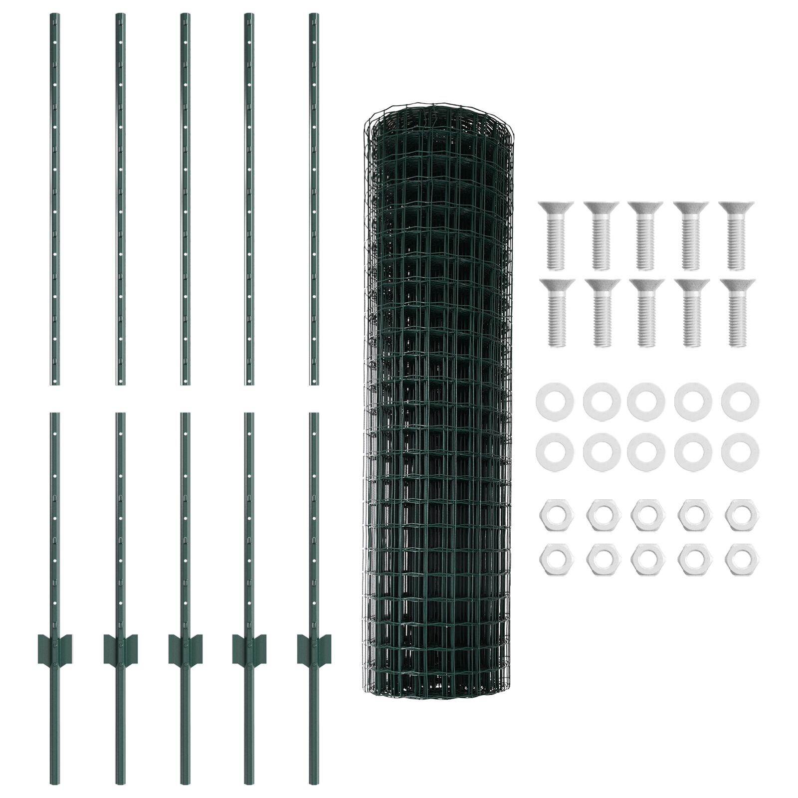 vidaXL Set Împrejmuire Grădină Set de 2 Verde Oțel Vopsit Electrostatic