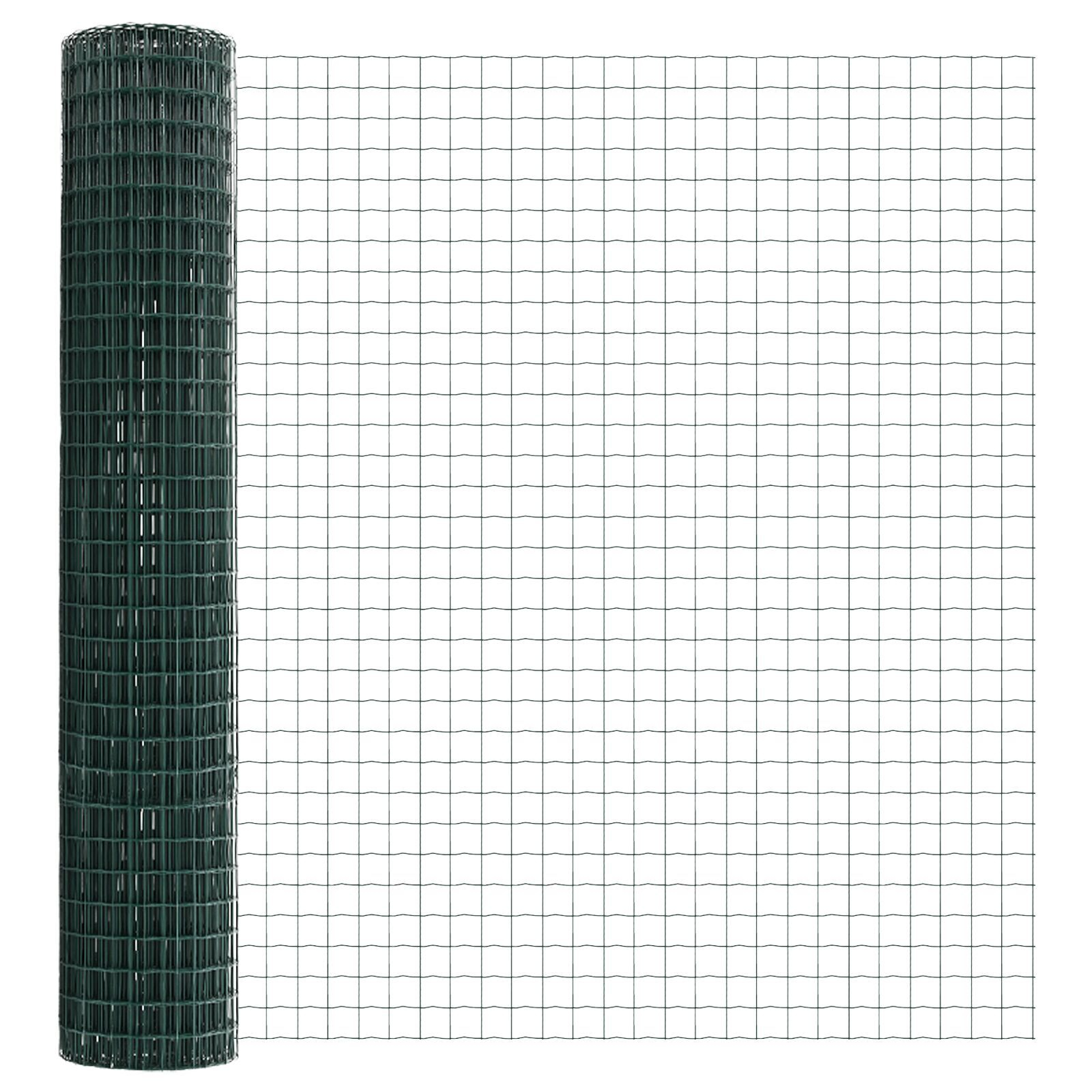 vidaXL Îngrădire cu stâlpi Verde 1.5 x 10 m Oțel