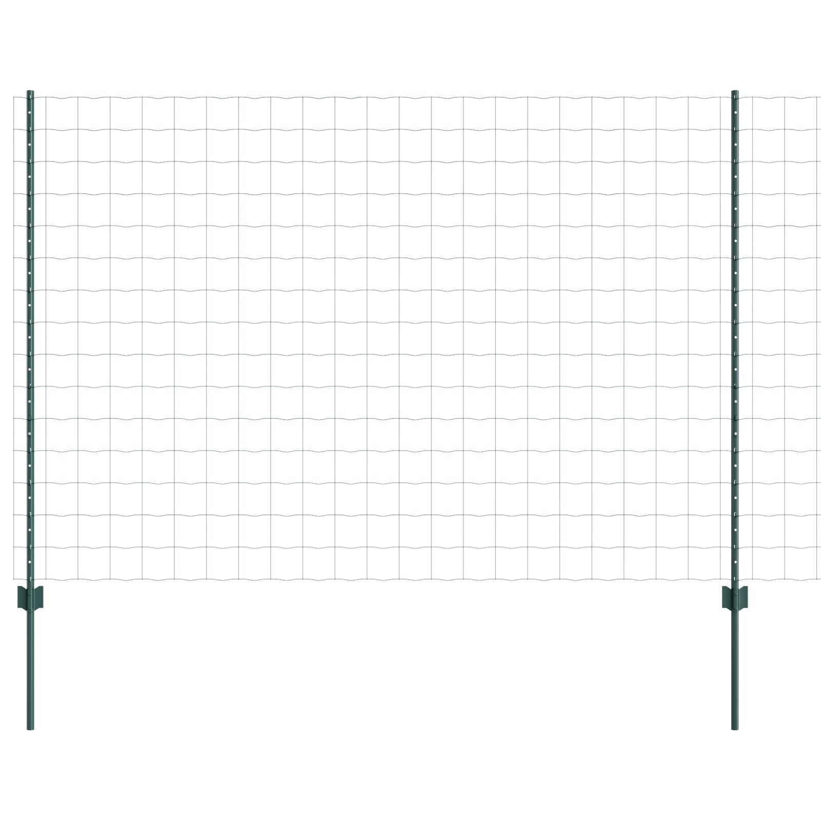 vidaXL Îngrădire cu stâlpi Verde 1.5 x 10 m Oțel