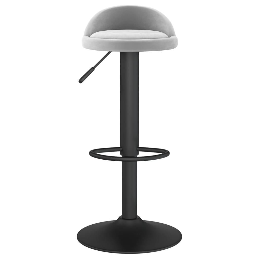 vidaXL Scaune de bar, 2 buc., gri deschis, catifea vidaXL Scaune de bar, 2 buc., gri deschis, catifea