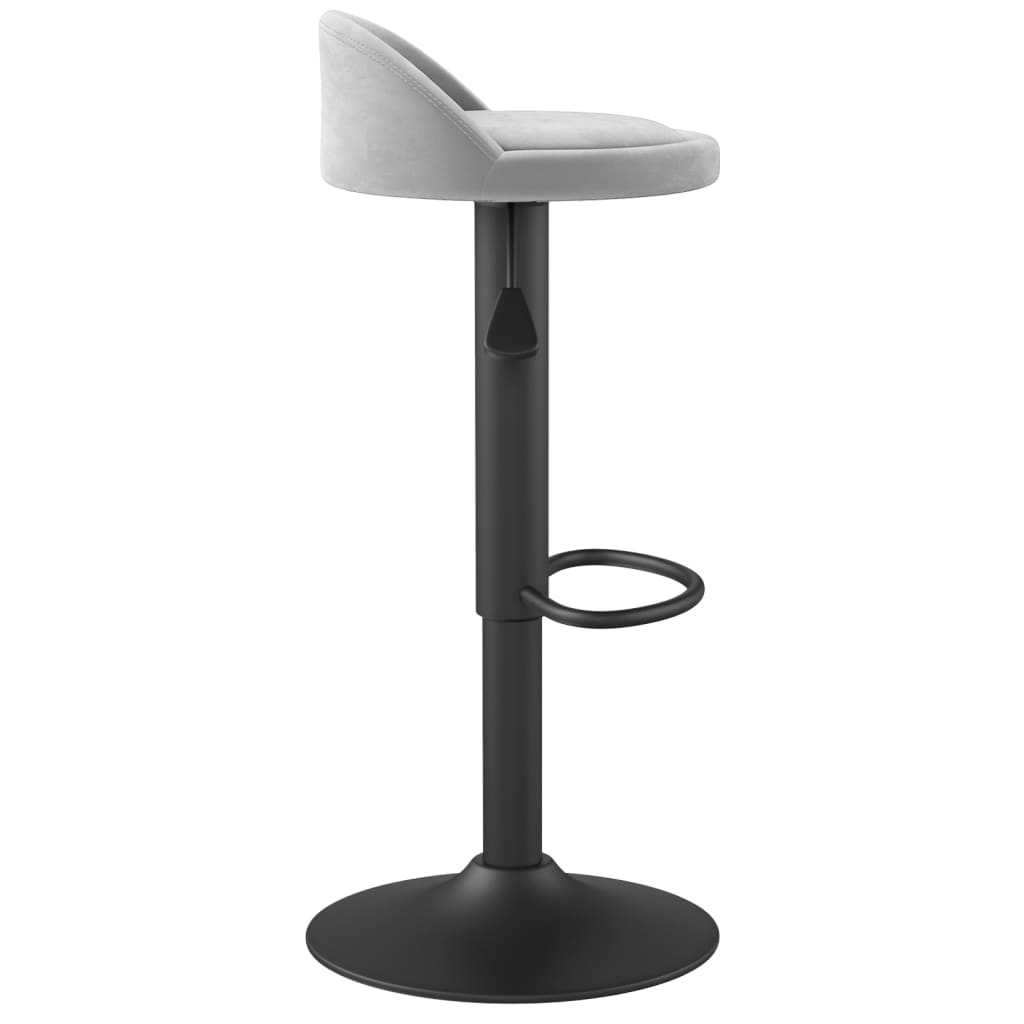 vidaXL Scaune de bar, 2 buc., gri deschis, catifea vidaXL Scaune de bar, 2 buc., gri deschis, catifea