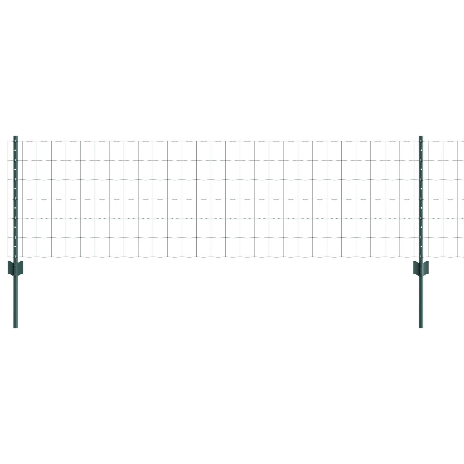 vidaXL Gard Euro cu 11 Stâlpi Verzi 0,6x25 m Oțel