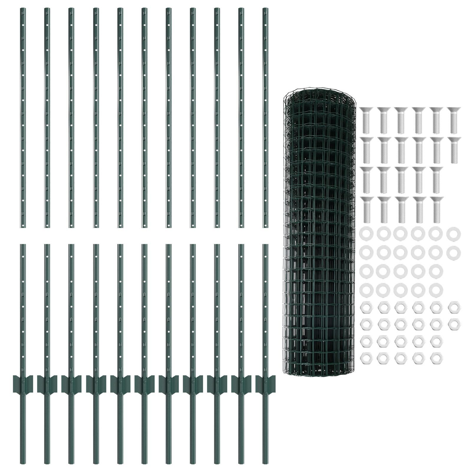 vidaXL Gard cu Stâlp Verde 1,2 x 25 m Oțel
