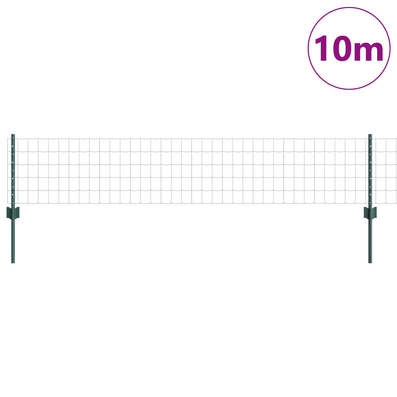 vidaXL Gard Euro cu 5 Stâlpi Verzi 0,4x10 m Oțel