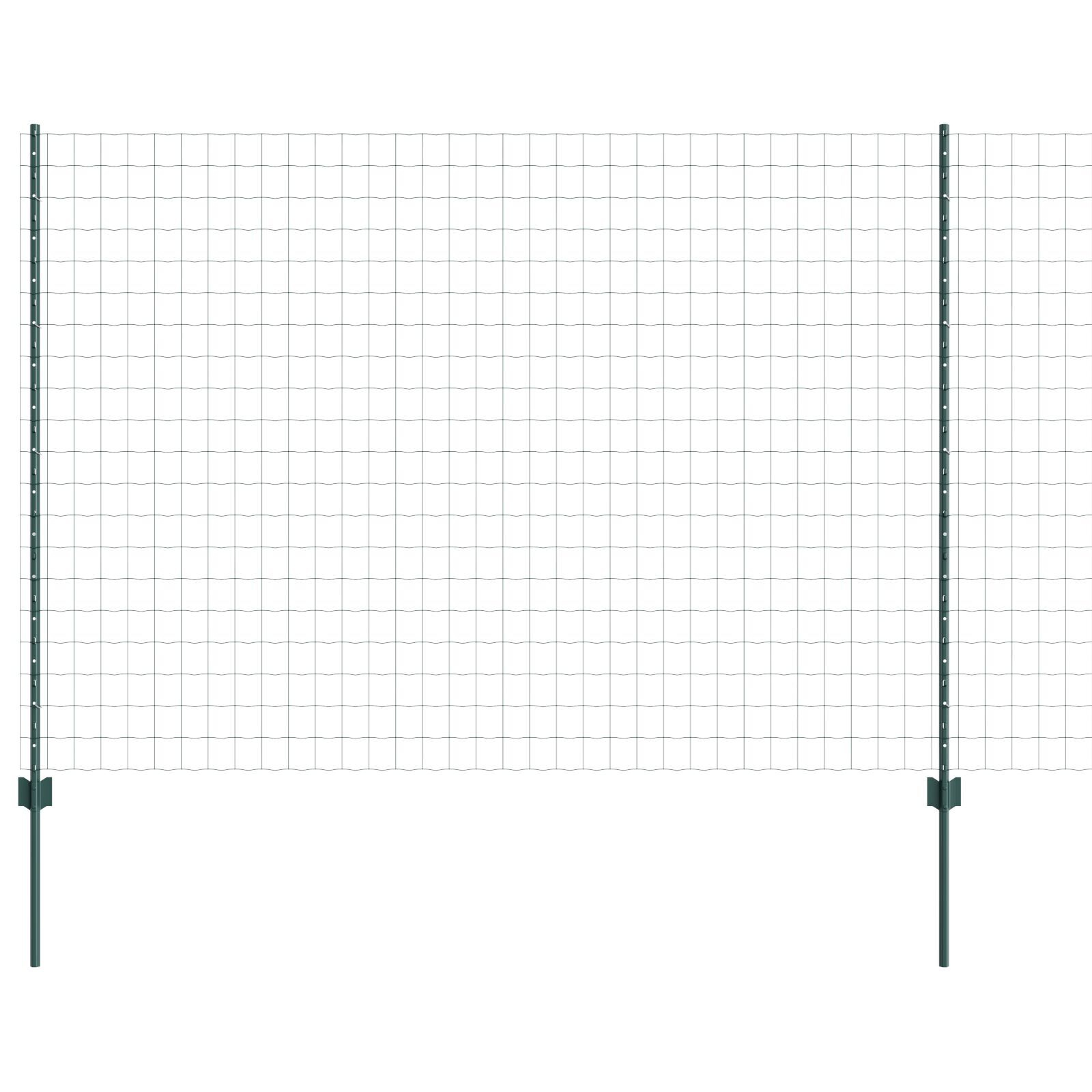 vidaXL Îngrădire cu stâlpi Verde 1.5 x 10 m Oțel