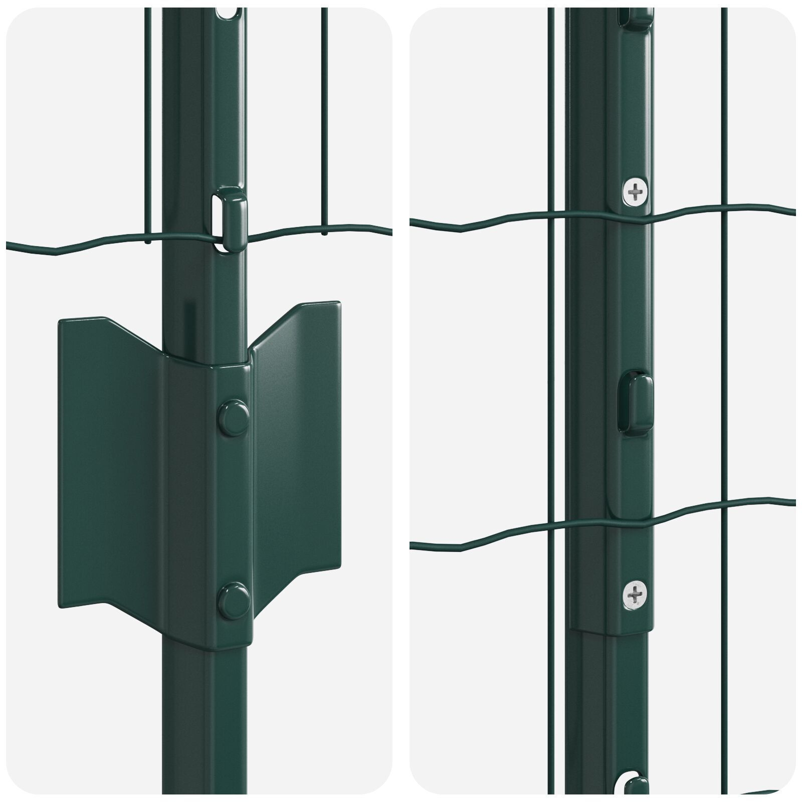 vidaXL Îngrădire cu stâlpi Verde 1.5 x 10 m Oțel