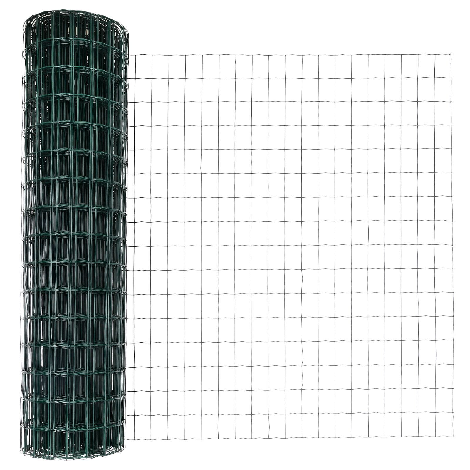 vidaXL Îngrădire cu stâlpi Verde 1 x 25 m Oțel