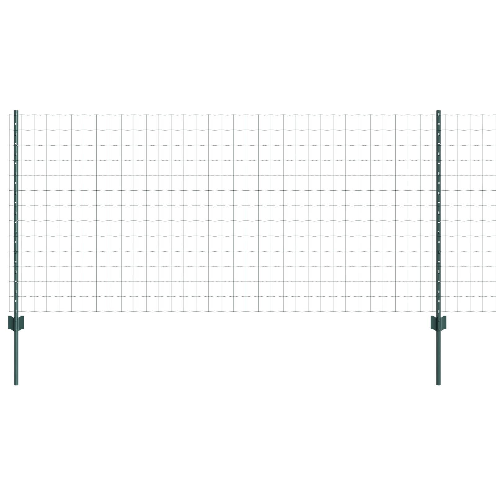 vidaXL Îngrădire cu stâlpi Verde 1 x 25 m Oțel
