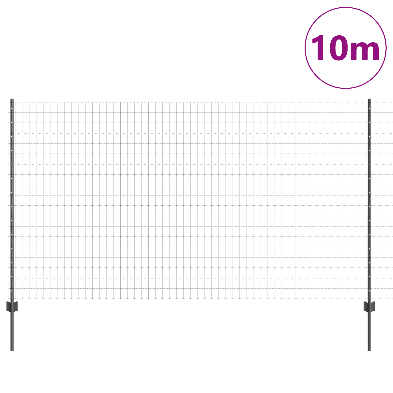 vidaXL Îngrădire cu stâlpi Gri 1.4 x 10 m Oțel