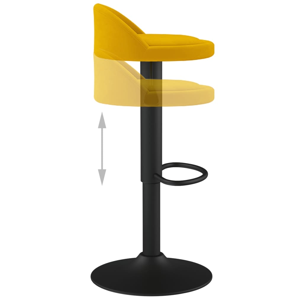 vidaXL Scaune de bar, 2 buc., galben, catifea vidaXL Scaune de bar, 2 buc., galben, catifea