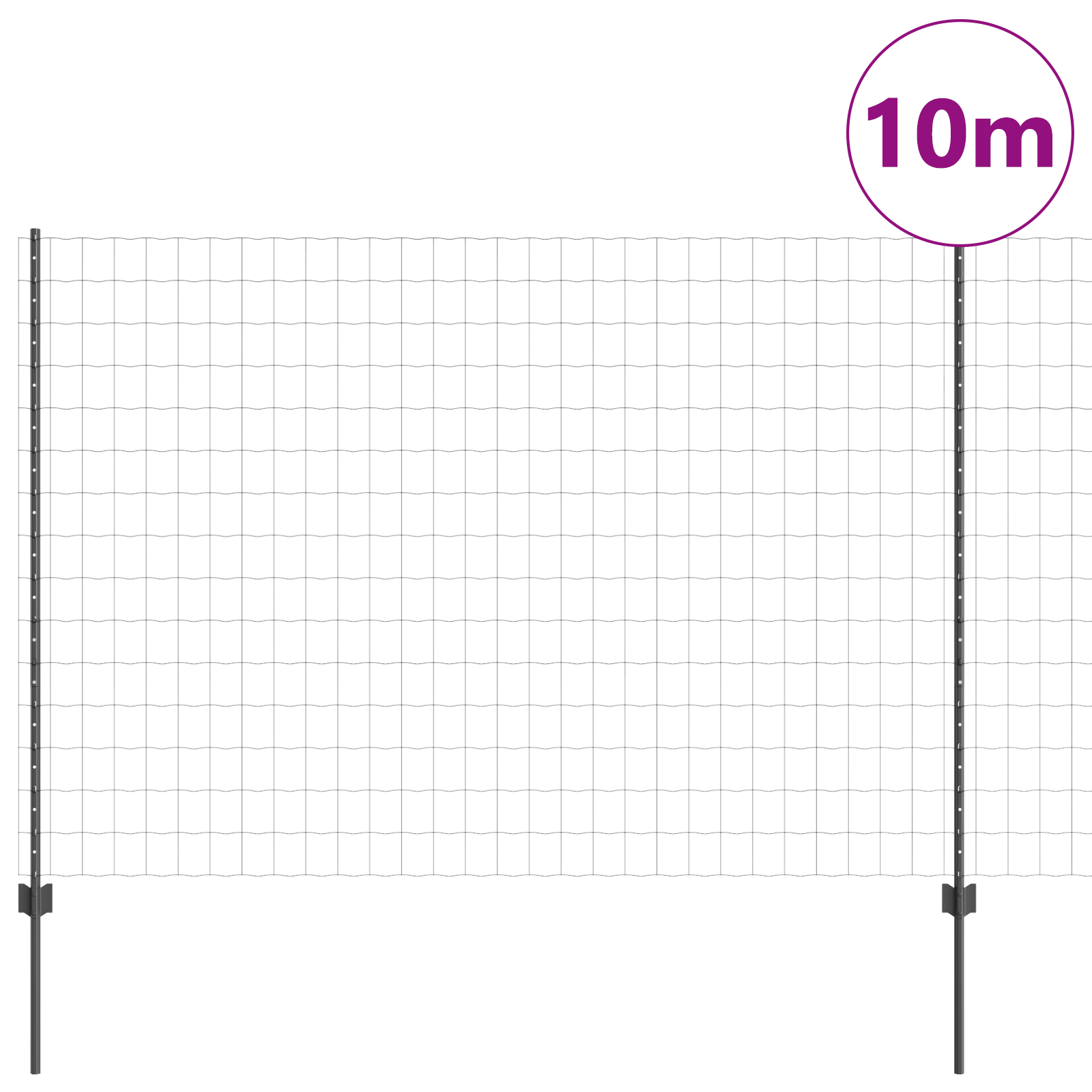 vidaXL Îngrădire cu stâlpi Gri 1.5 x 10 m Oțel