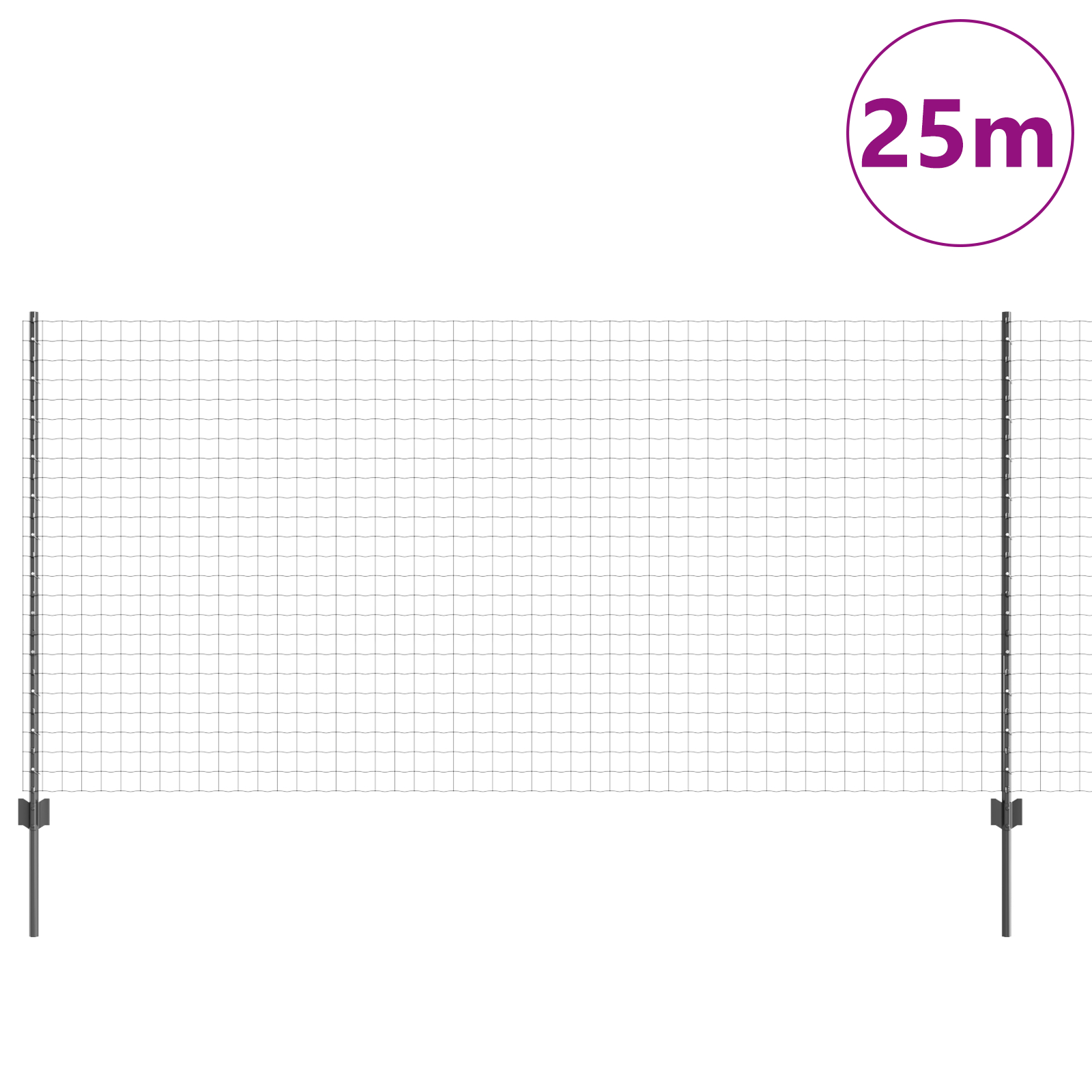 vidaXL Îngrădire cu stâlpi Gri 1.2 x 25 m Oțel