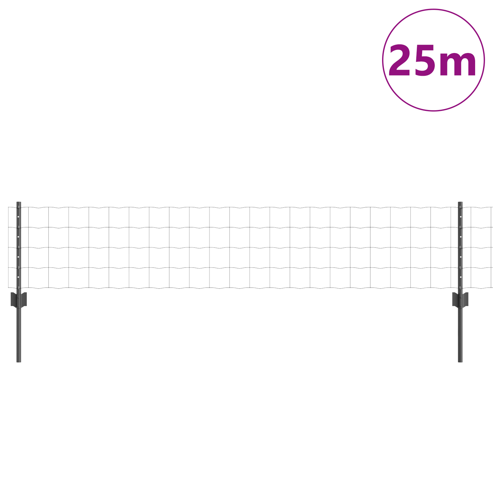 vidaXL Îngrădire cu stâlpi Gri 0.4 x 25 m Oțel vidaXL Îngrădire cu stâlpi Gri 0.4 x 25 m Oțel