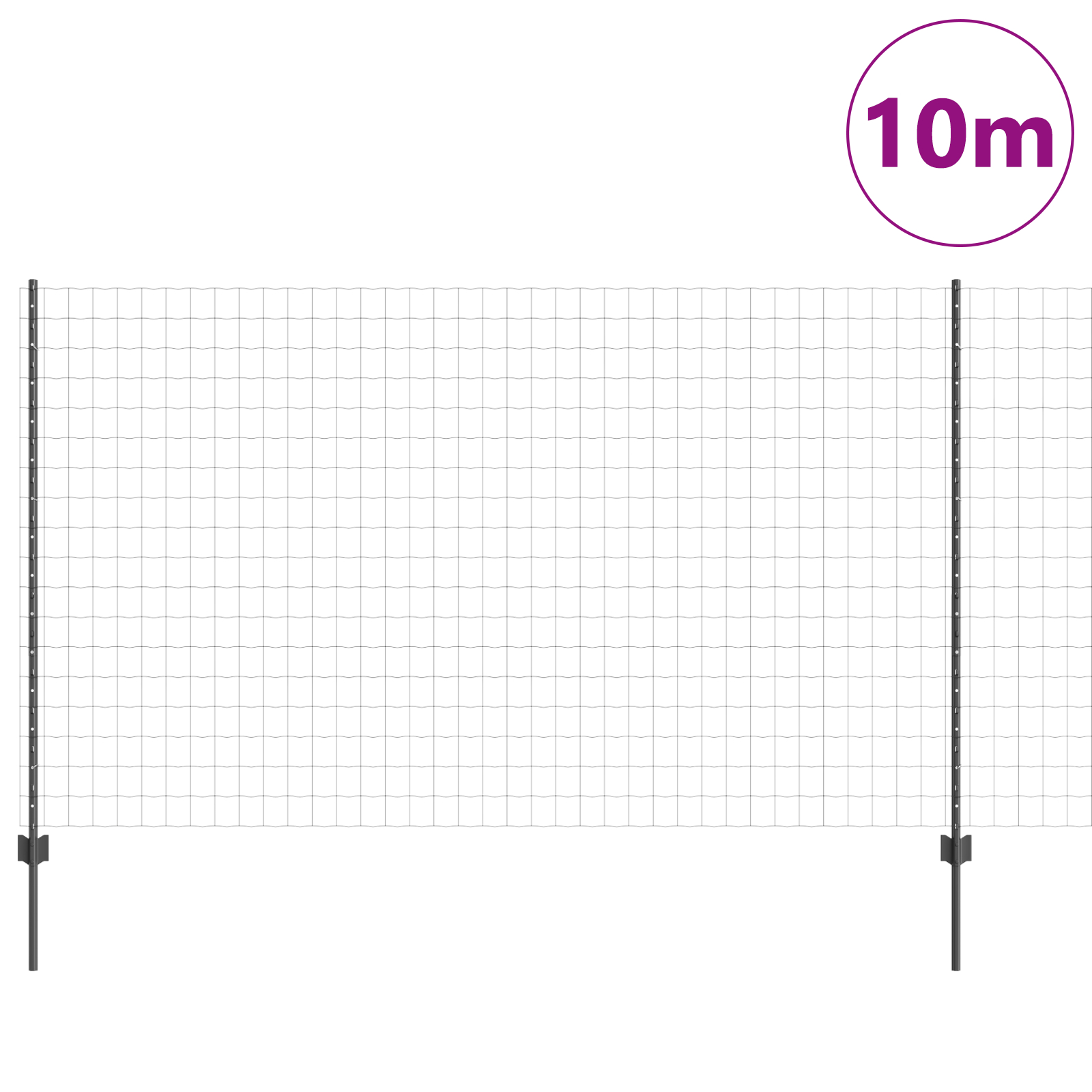 vidaXL Îngrădire cu stâlpi Gri 1.4 x 10 m Oțel