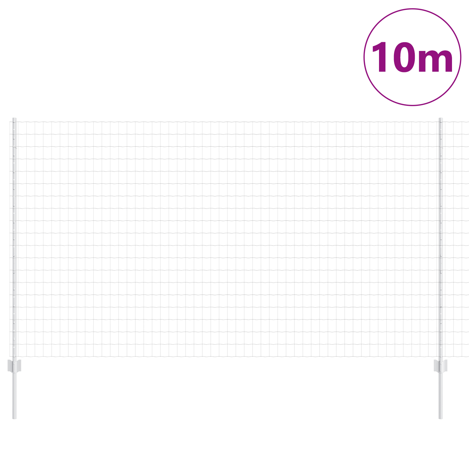 vidaXL Îngrădire cu stâlpi Argintiu 1.4 x 10 m Oțel vidaXL Îngrădire cu stâlpi Argintiu 1.4 x 10 m Oțel