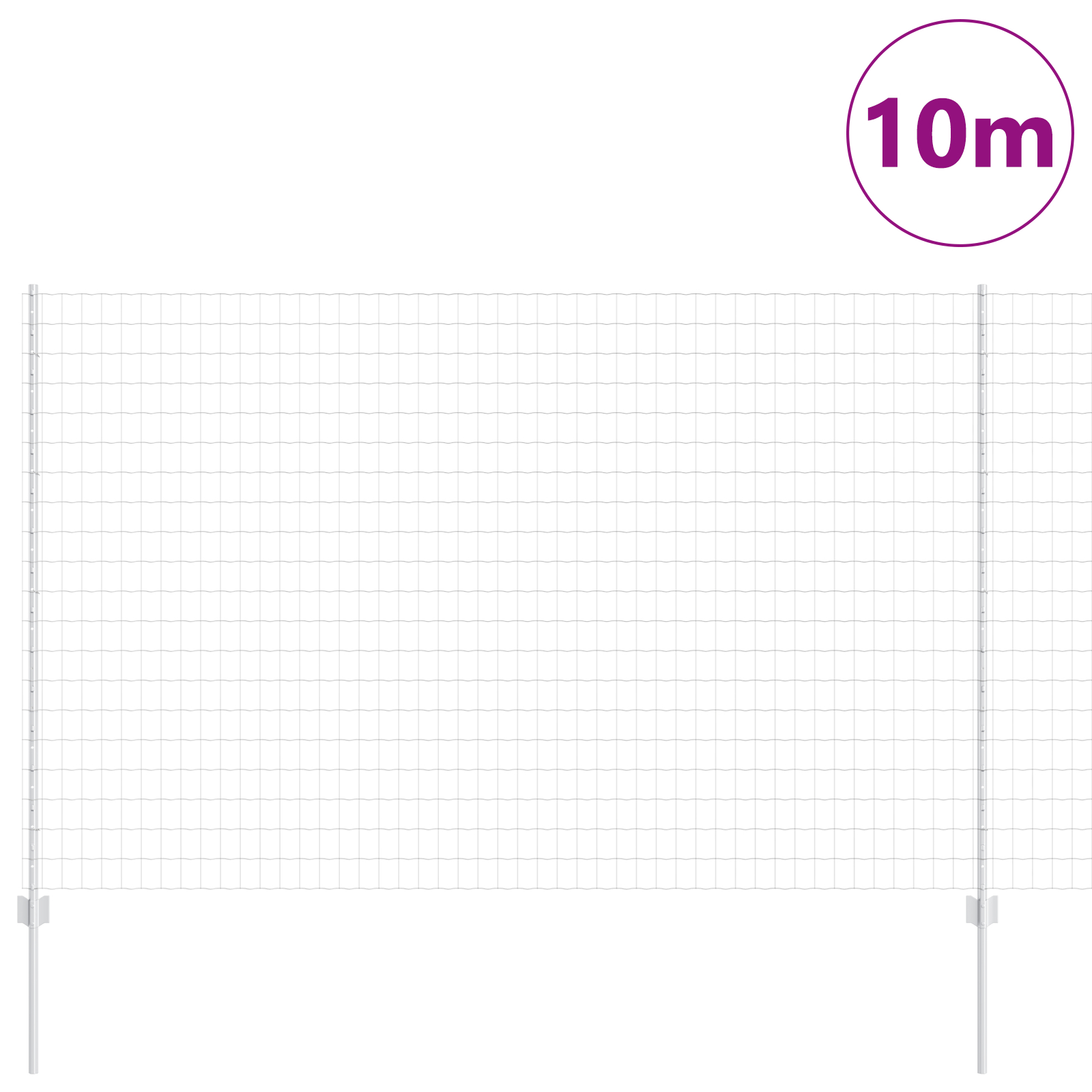 vidaXL Îngrădire cu stâlpi Argintiu 1.6 x 10 m Oțel vidaXL Îngrădire cu stâlpi Argintiu 1.6 x 10 m Oțel