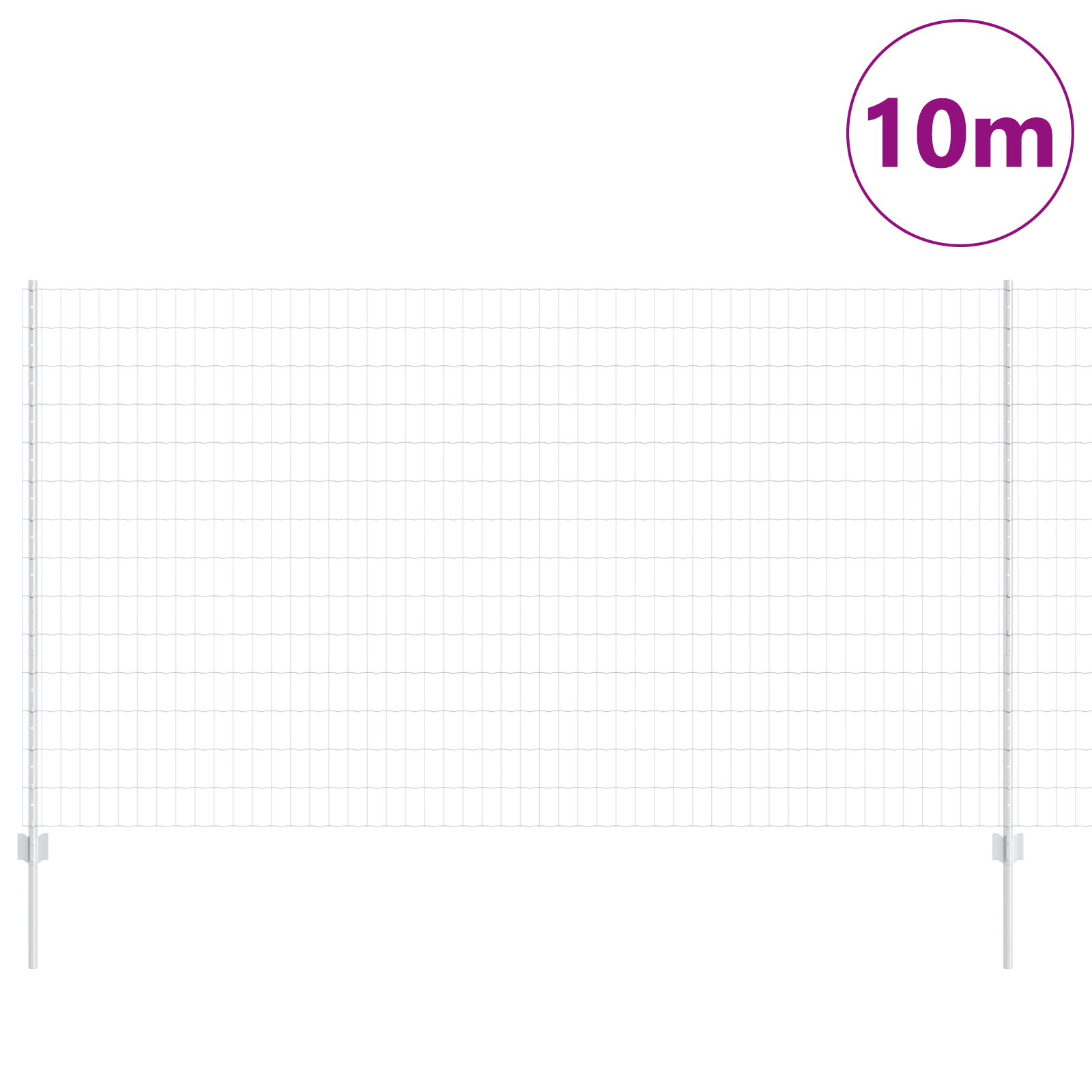 vidaXL Îngrădire cu stâlpi Argintiu 1.4 x 10 m Oțel vidaXL Îngrădire cu stâlpi Argintiu 1.4 x 10 m Oțel